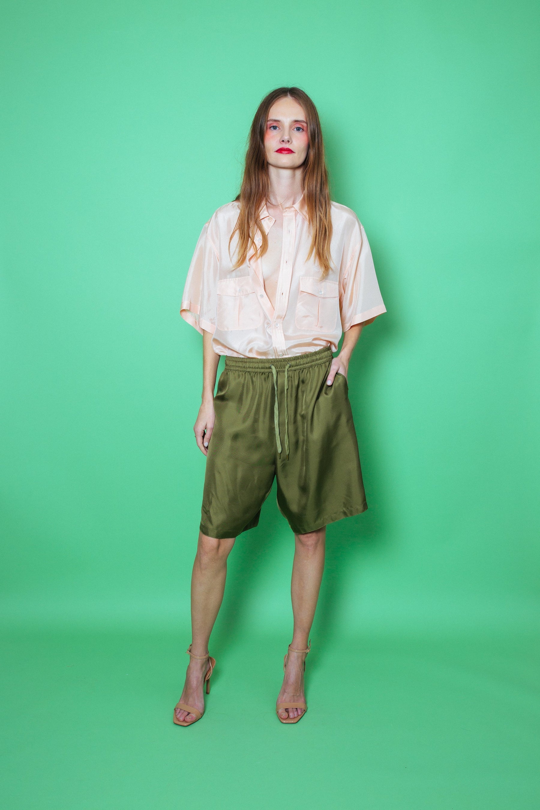 Basketball Silk Short Khaki 