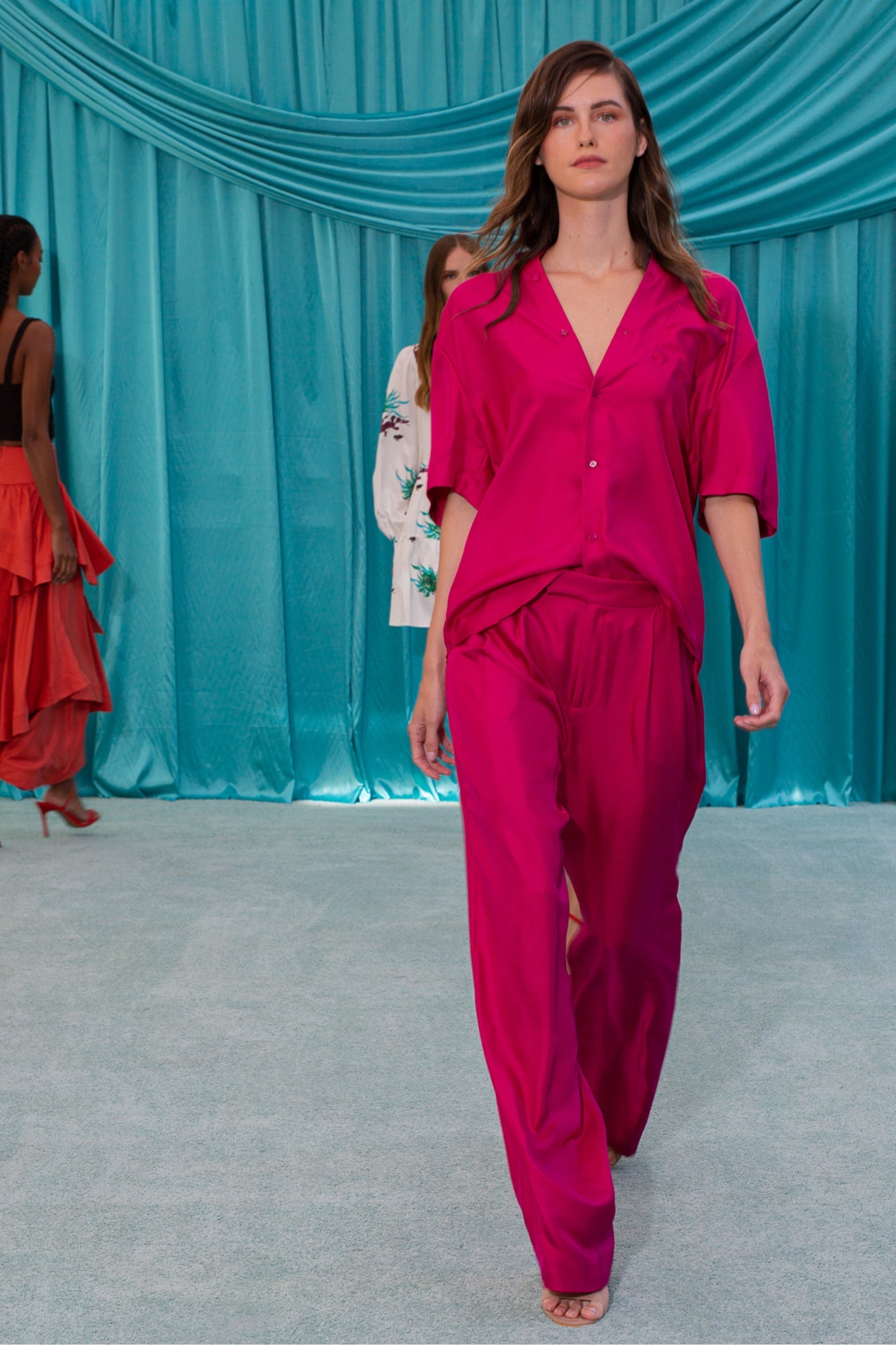 Boyfriend Silk Shirt Fuscia 