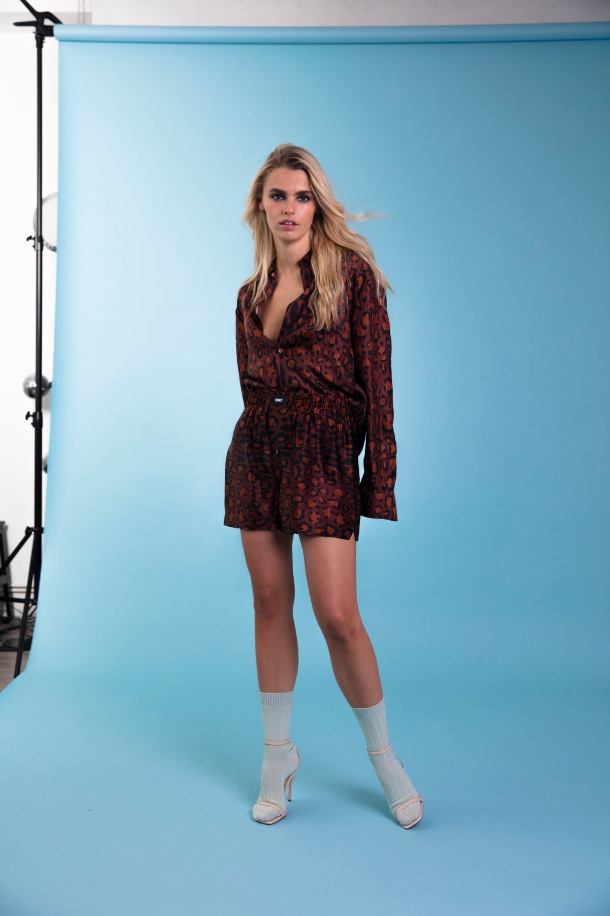 Ruben Long Sleeve Silk Shirt Chocolate Jaguar 