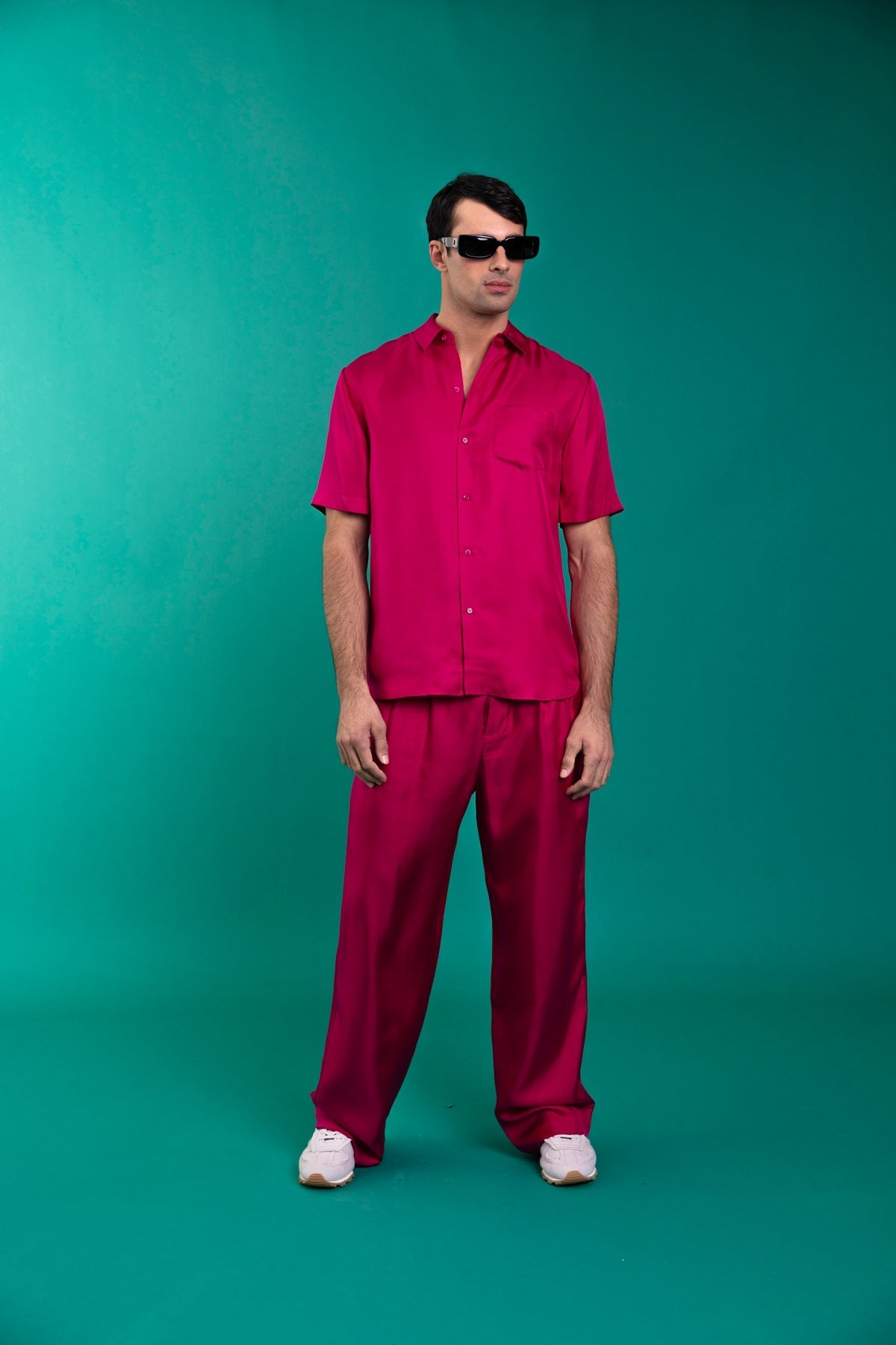 Boyfriend Silk Shirt Fuscia 