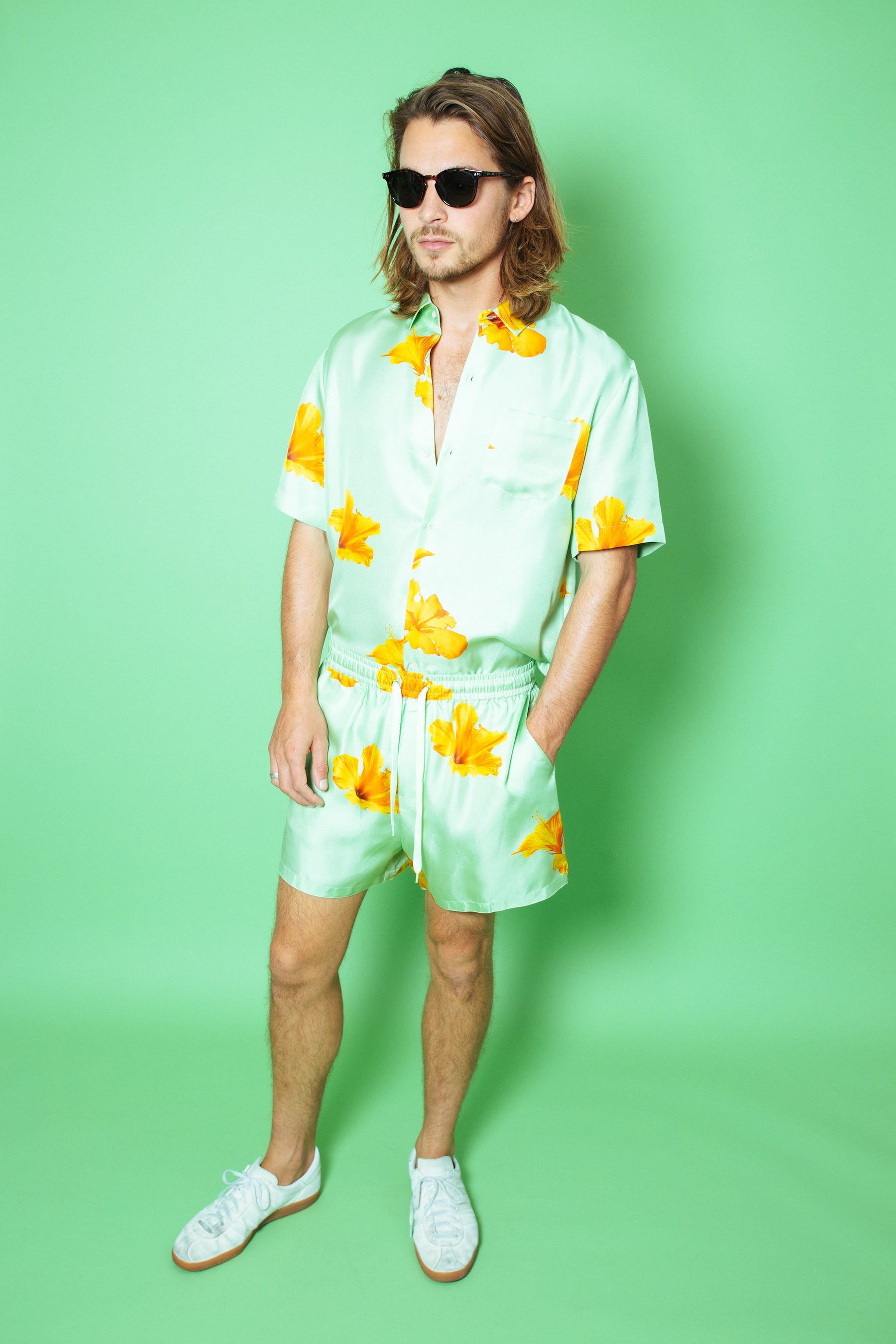 Paolo Silk Short Pistachio Hawaii 