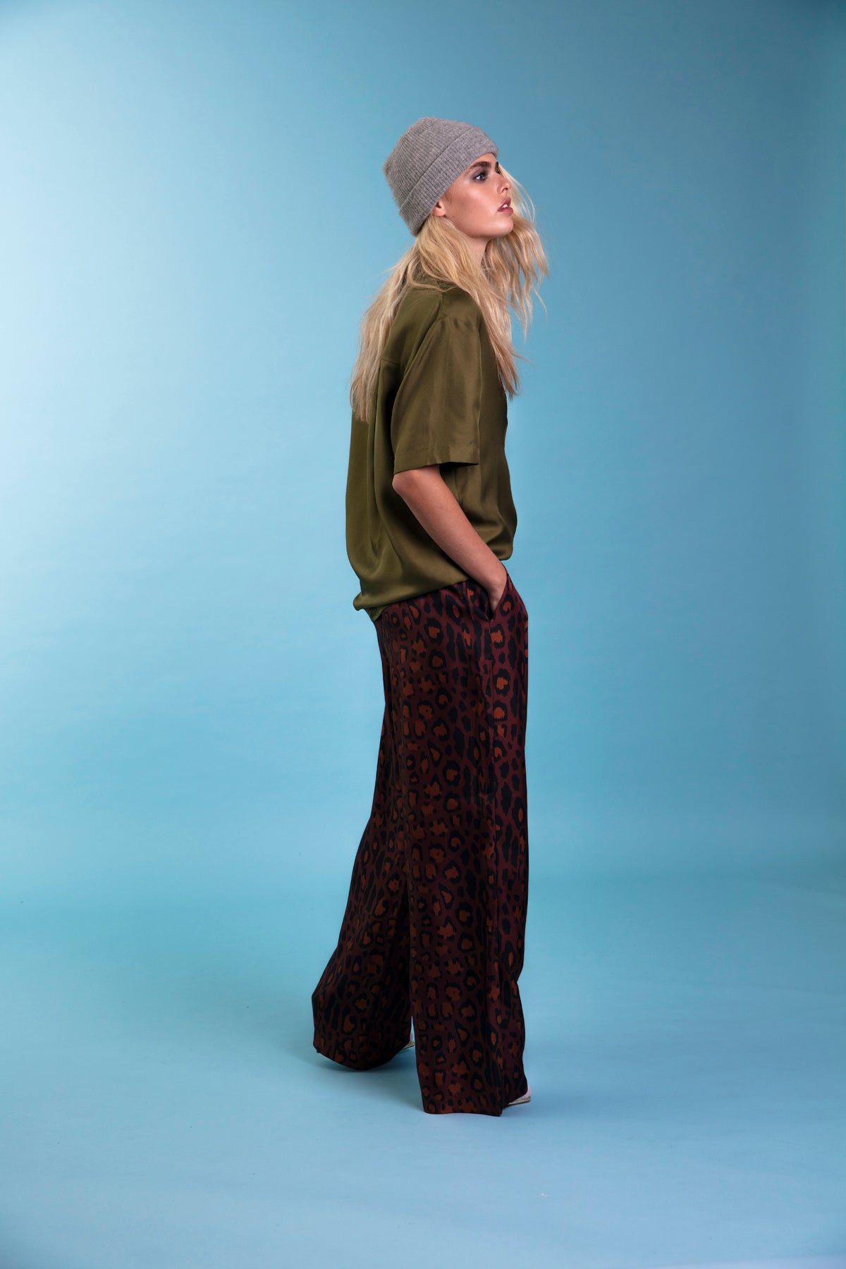 Boyfriend Silk Shirt Khaki 