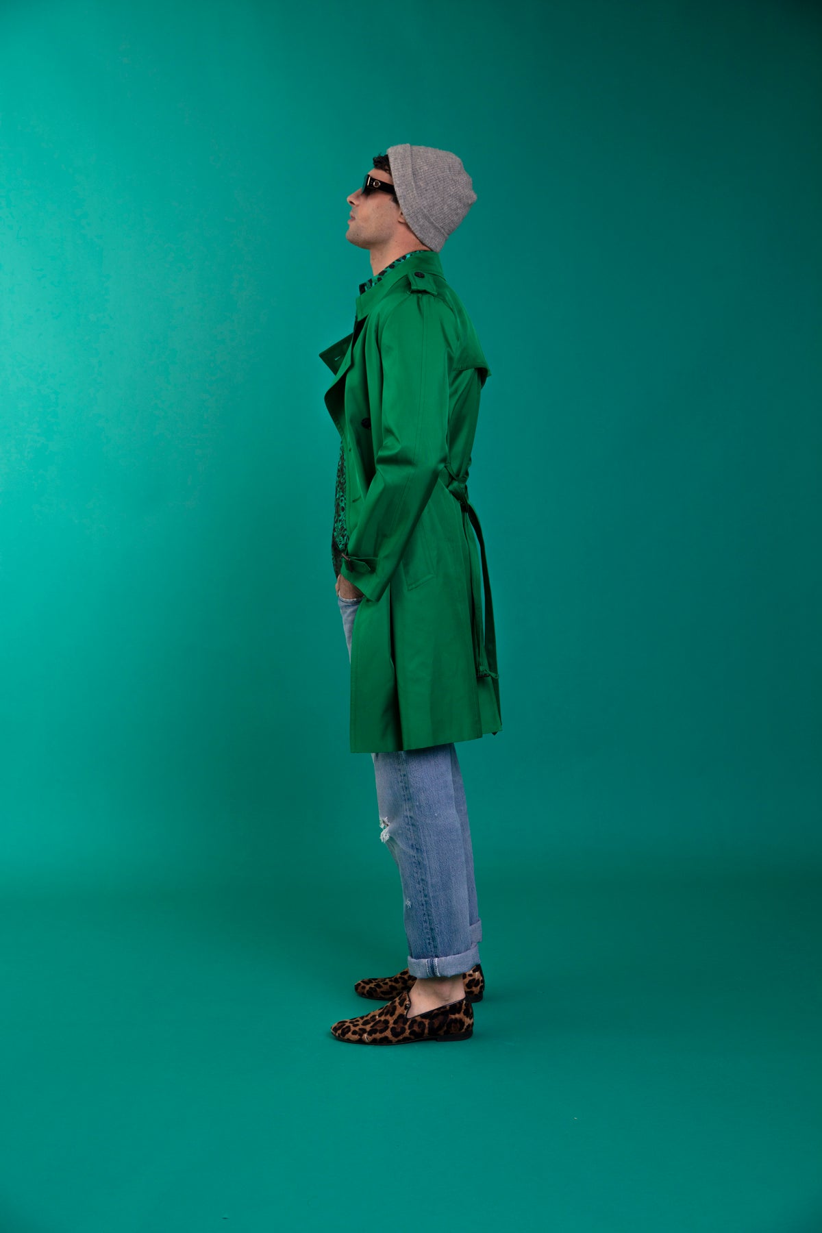 Mako Silk Trench Emerald 