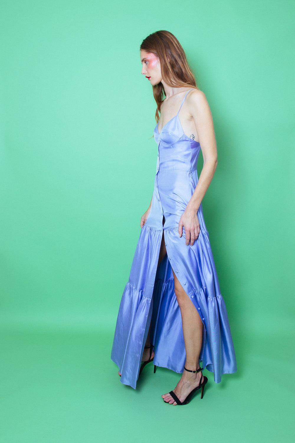 Del Rey Silk Maxi Dress Lilac