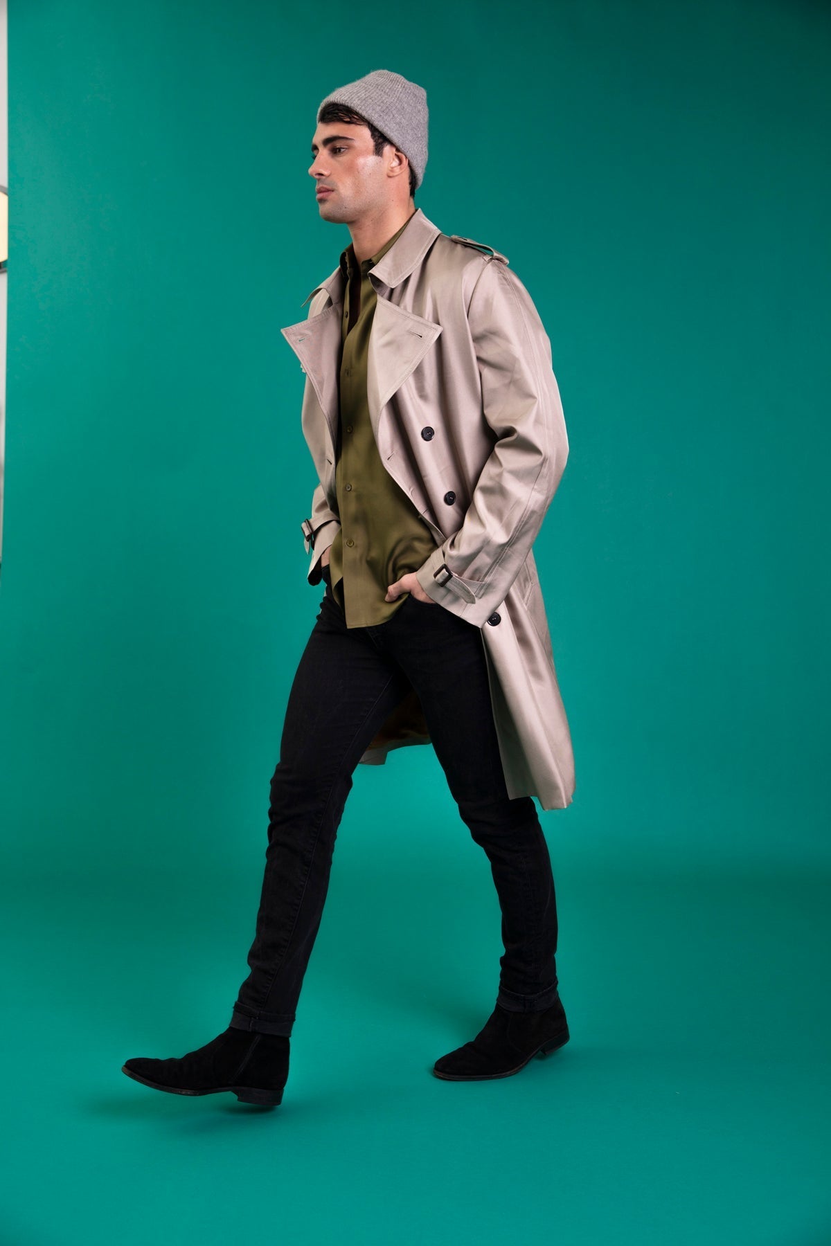 Boyfriend Silk Shirt Khaki 