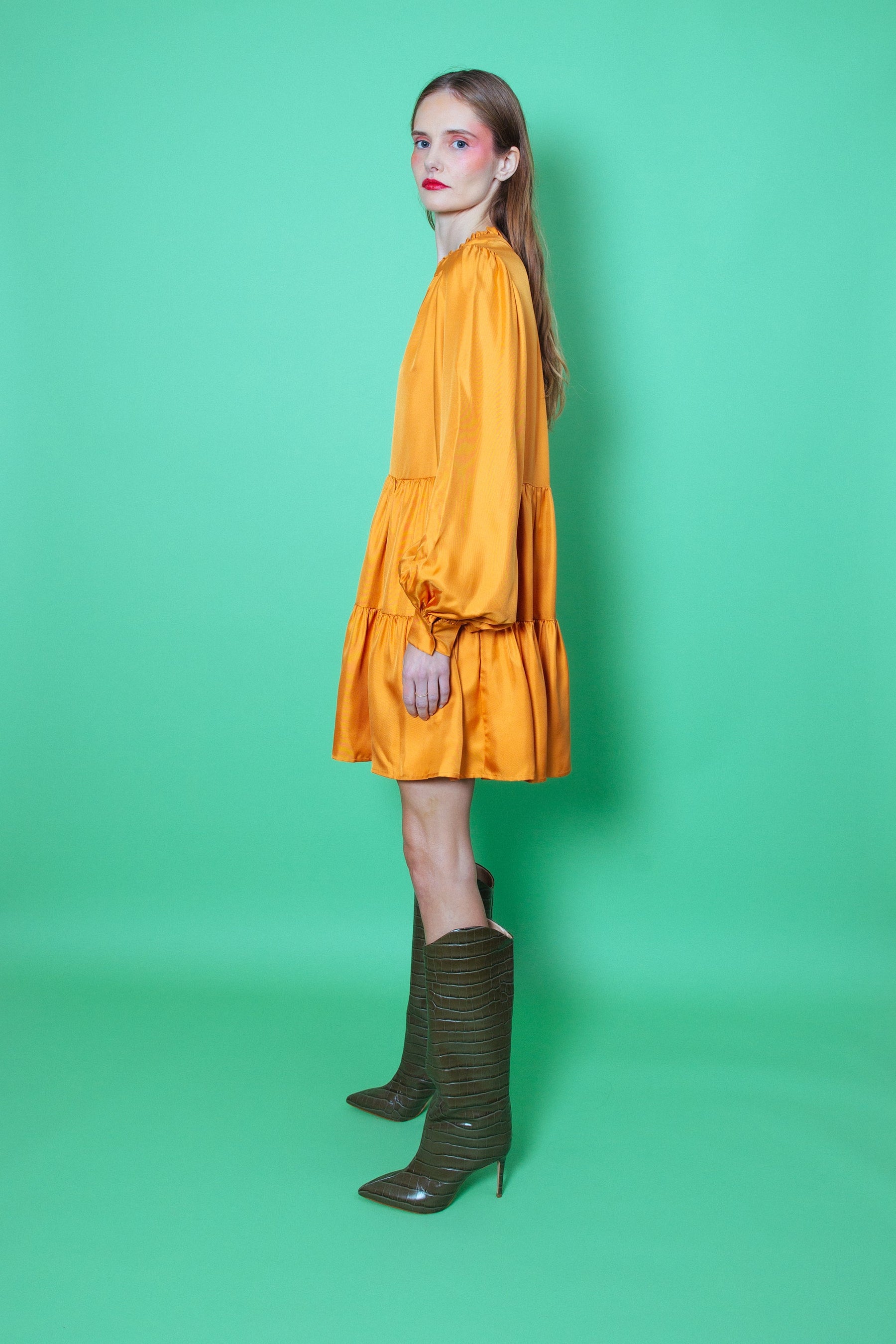 Melrose Silk Dress Marigold