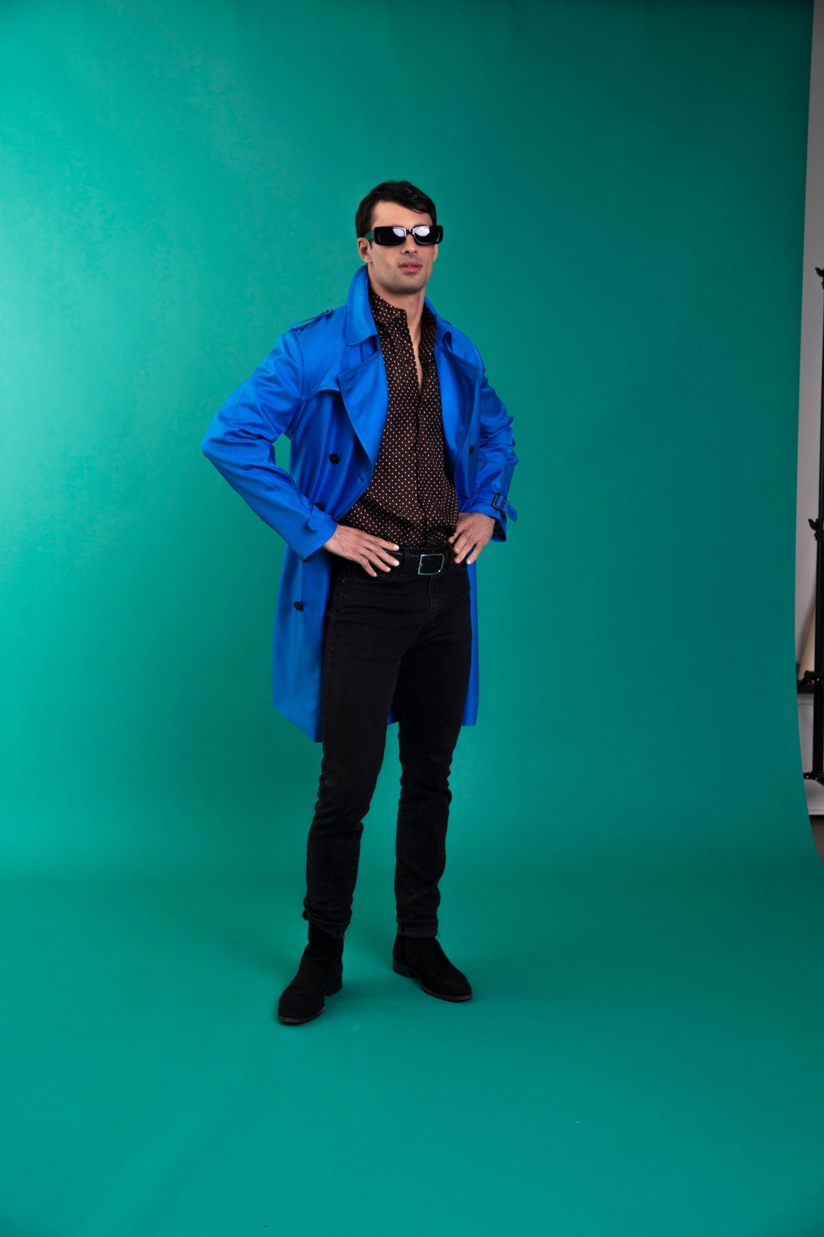 Boyfriend Silk Shirt Chocolate Dot 