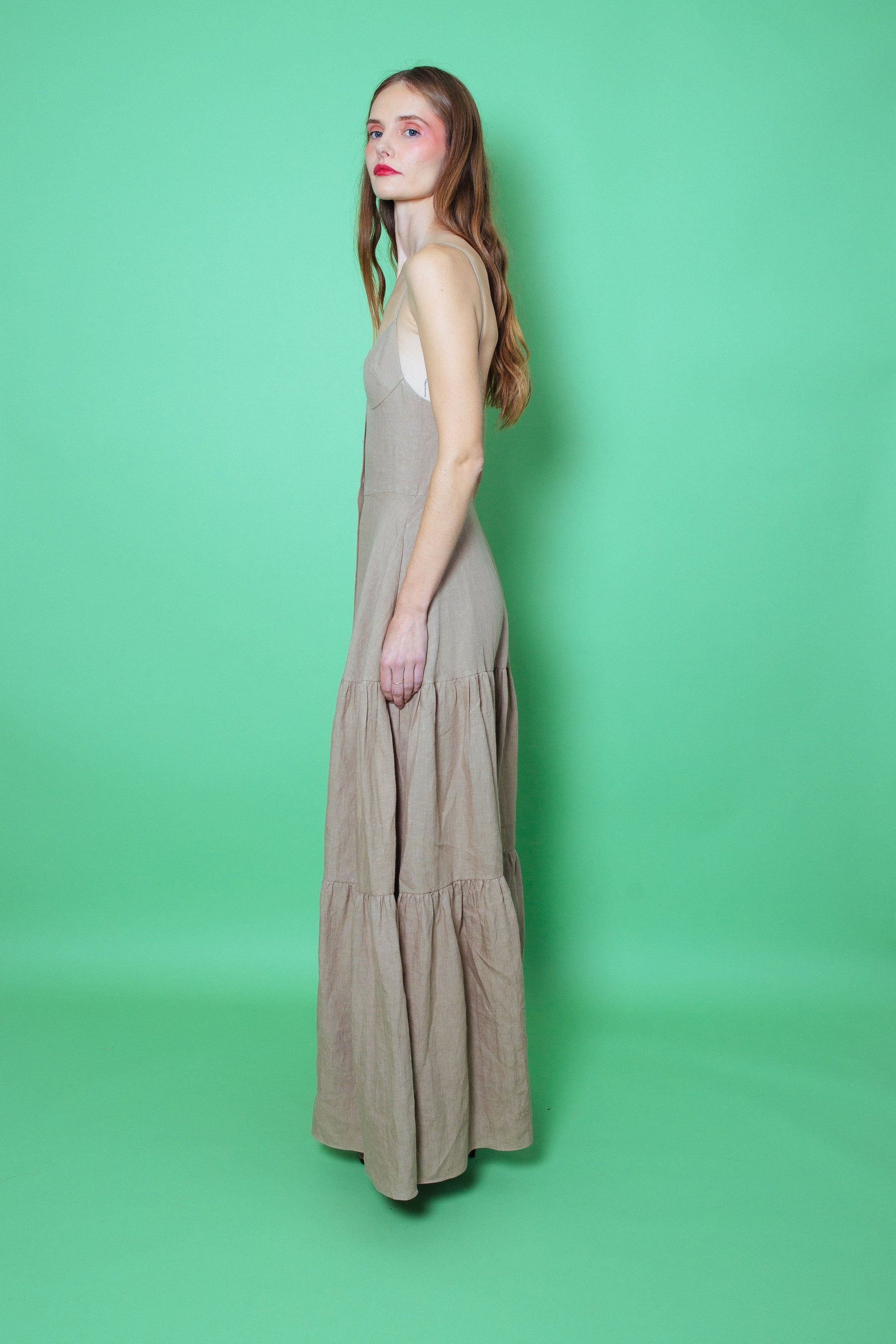 Del Rey Linen Maxi Dress Natural