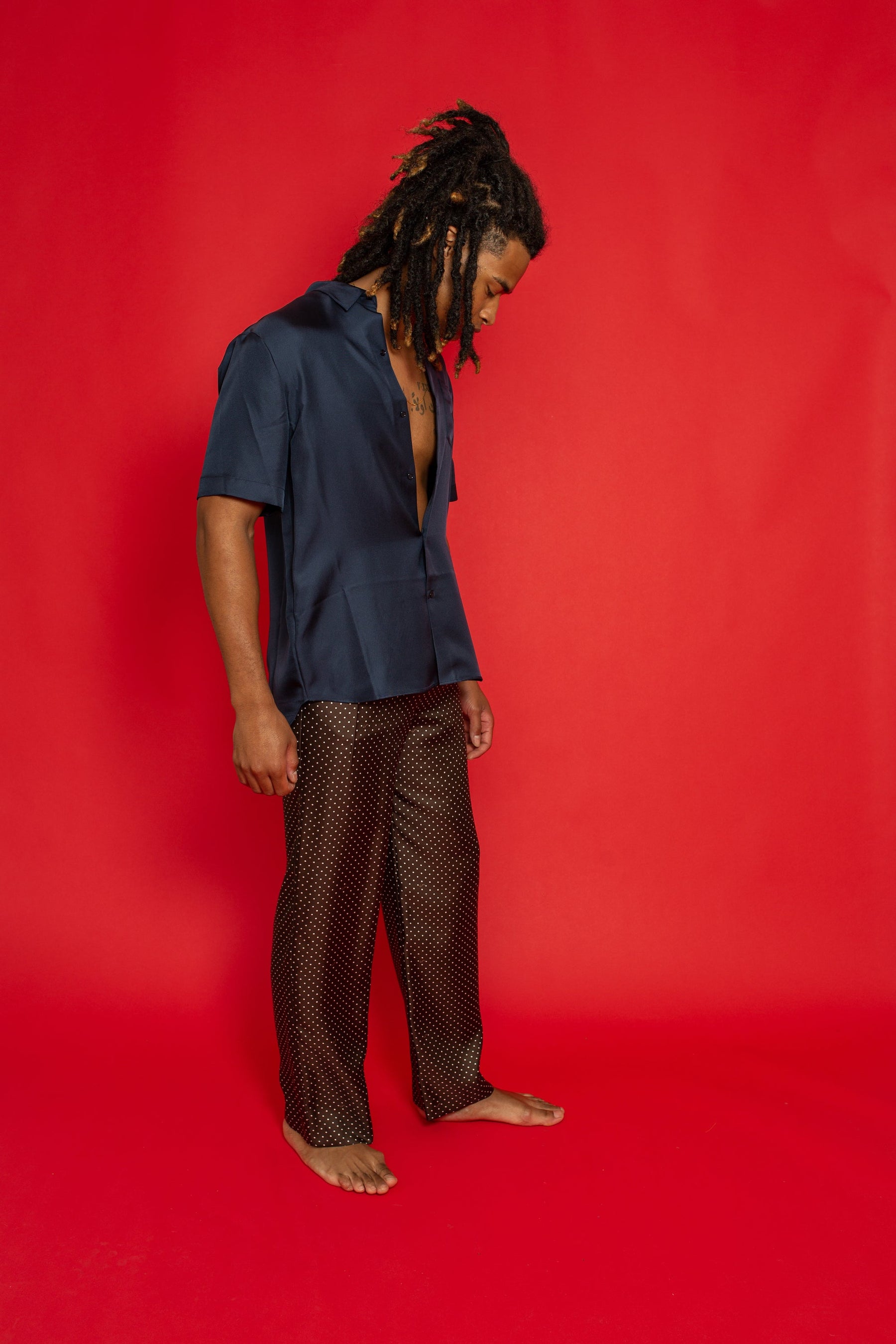 Boyfriend Silk Shirt Ink 