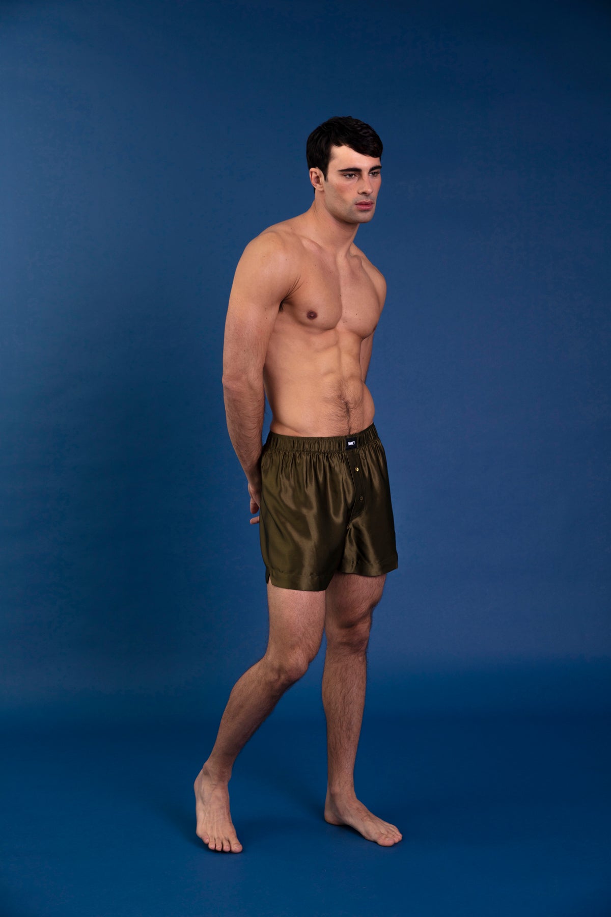 Le Weekend Silk Boxer Khaki 