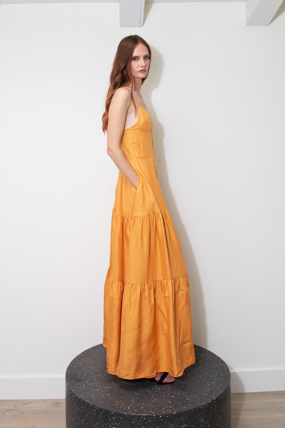 marigold silk dress Del Rey Silk Dress Marigold