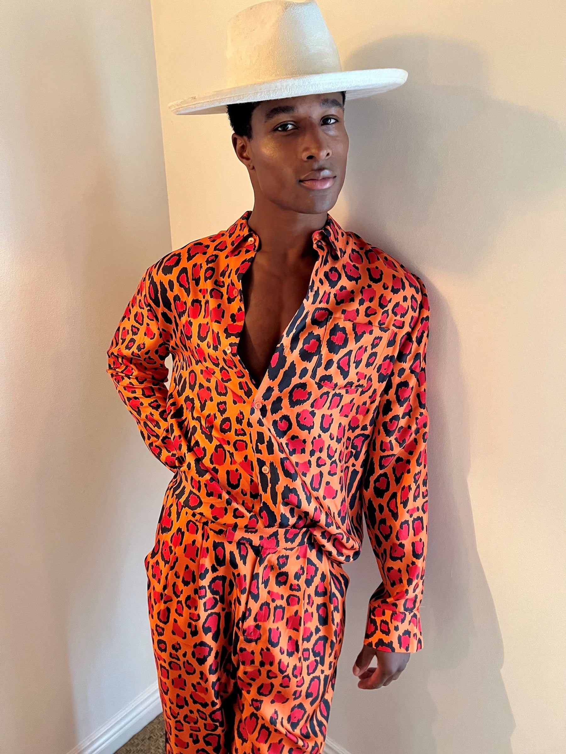 Salinas Silk Trouser Red Jaguar 