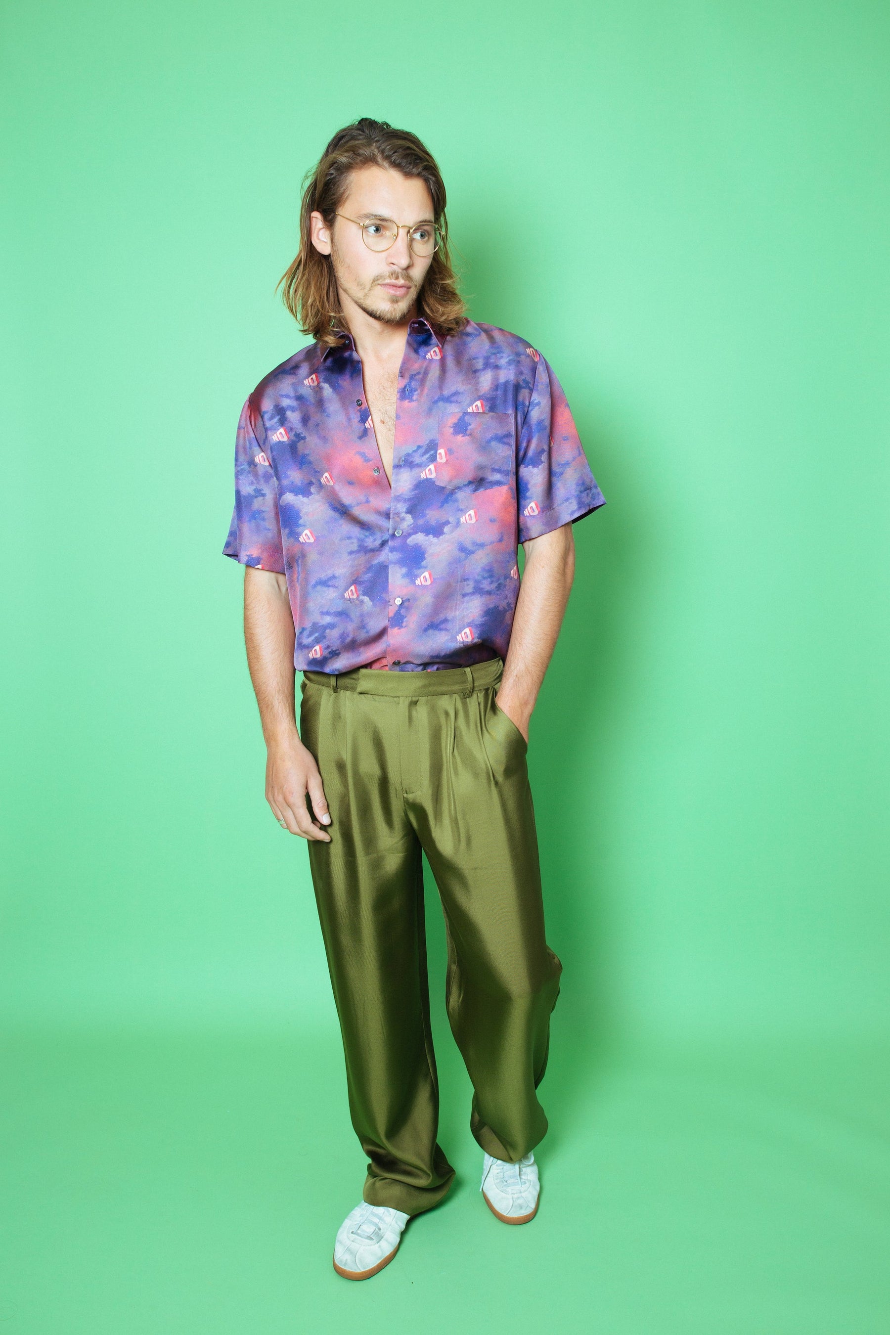 Boyfriend Silk Shirt Wayne White NO