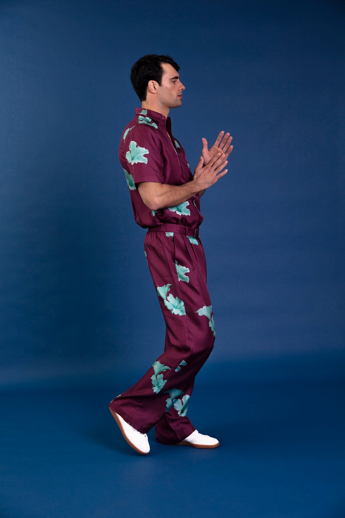 Boyfriend Silk Shirt Purple Hawaii 