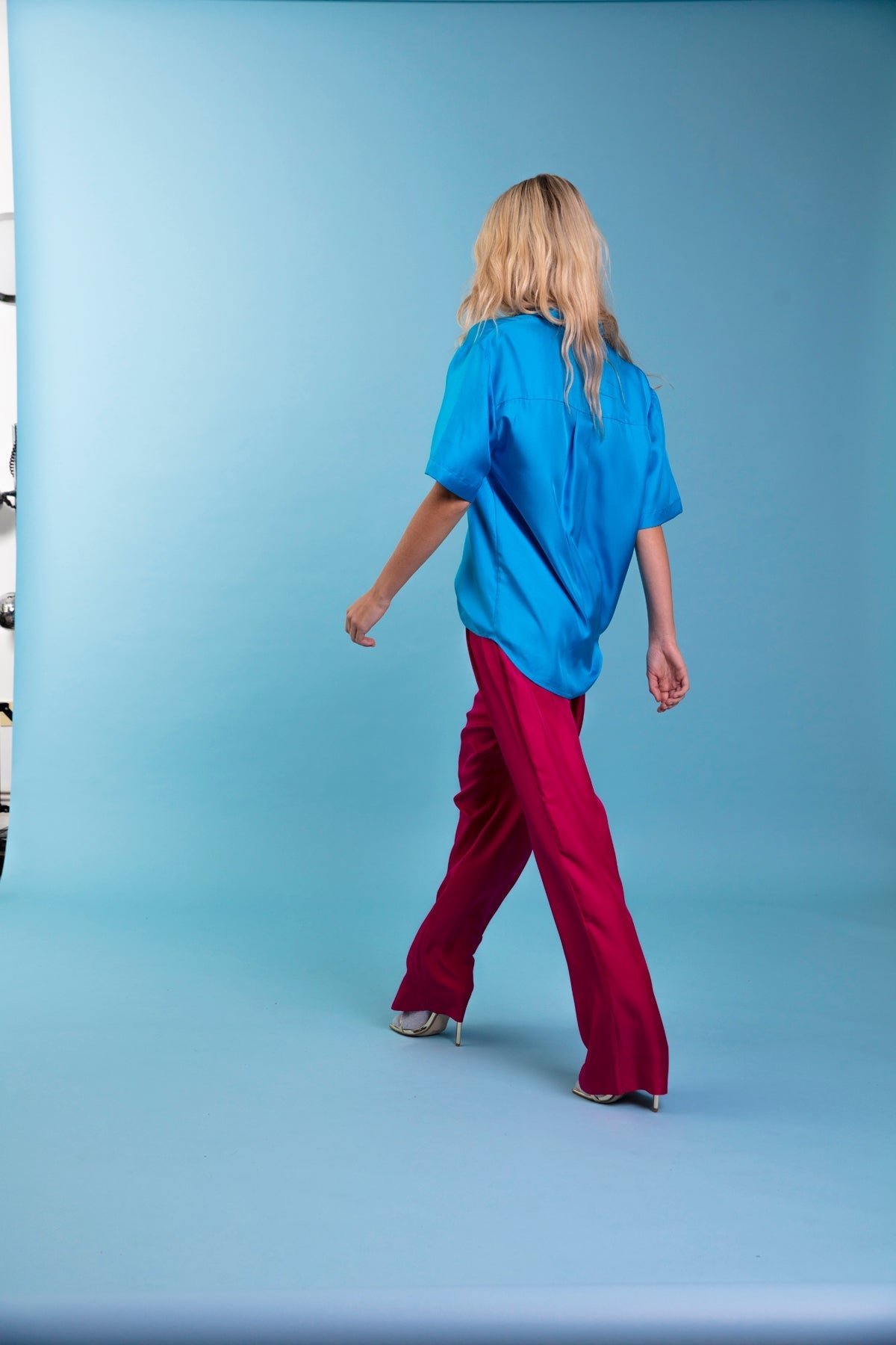 Boyfriend Silk Shirt Blue 