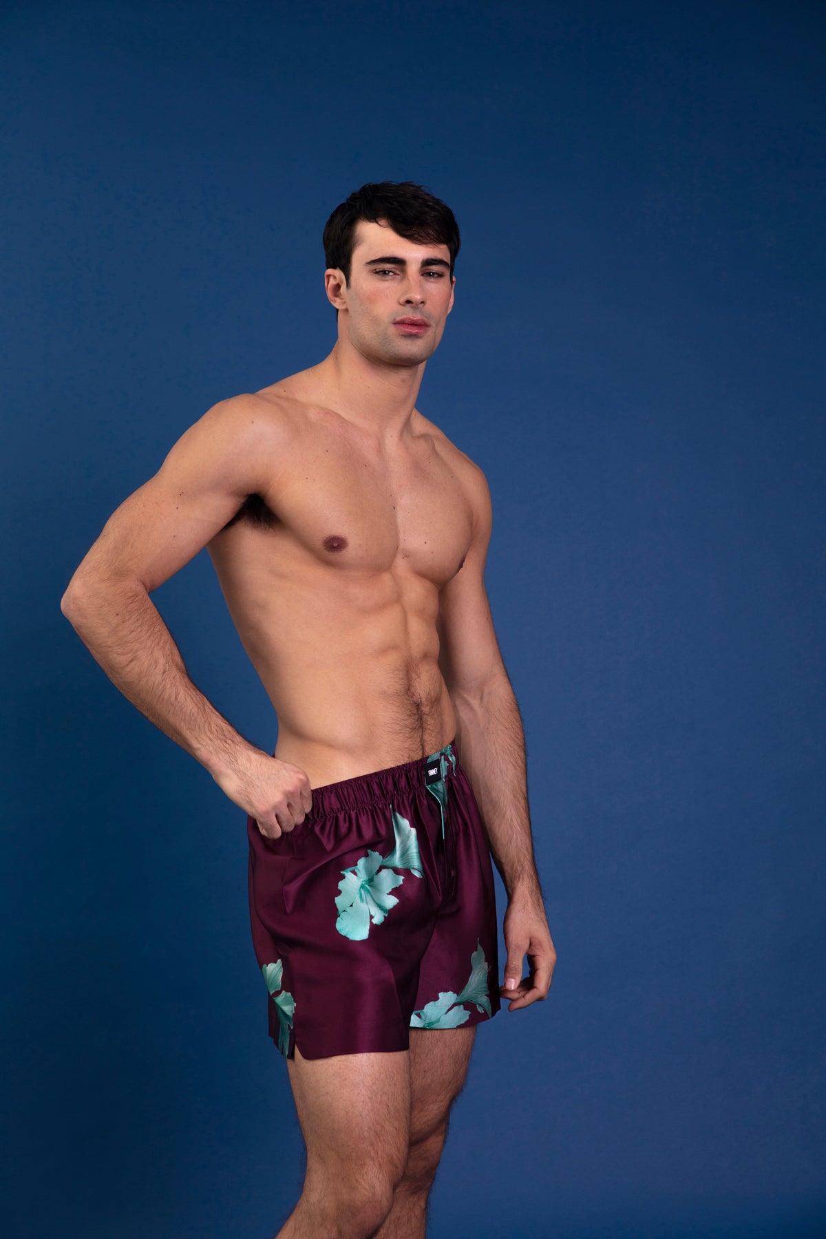 Le Weekend Silk Boxer Purple Hawaii 
