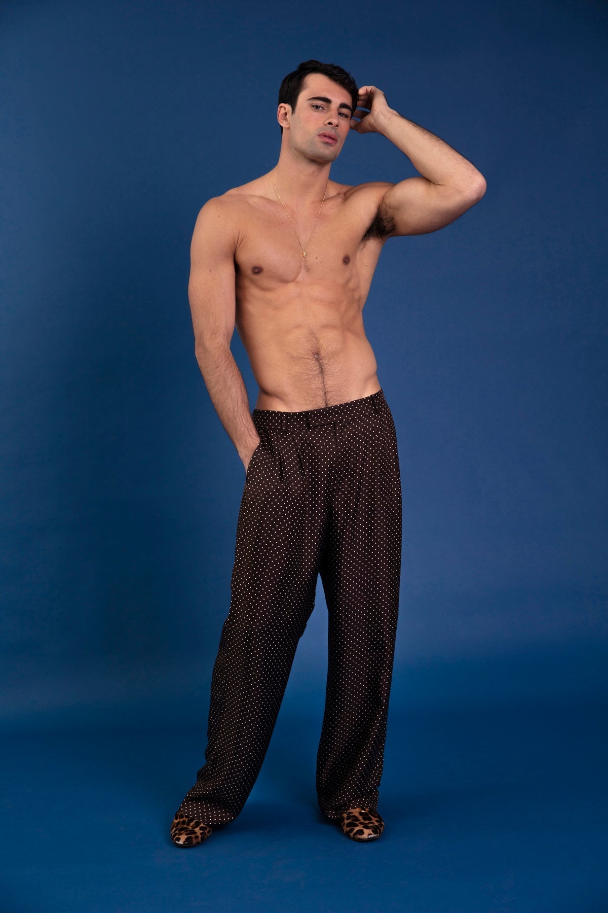 Salinas Silk Trouser Chocolate Dot 