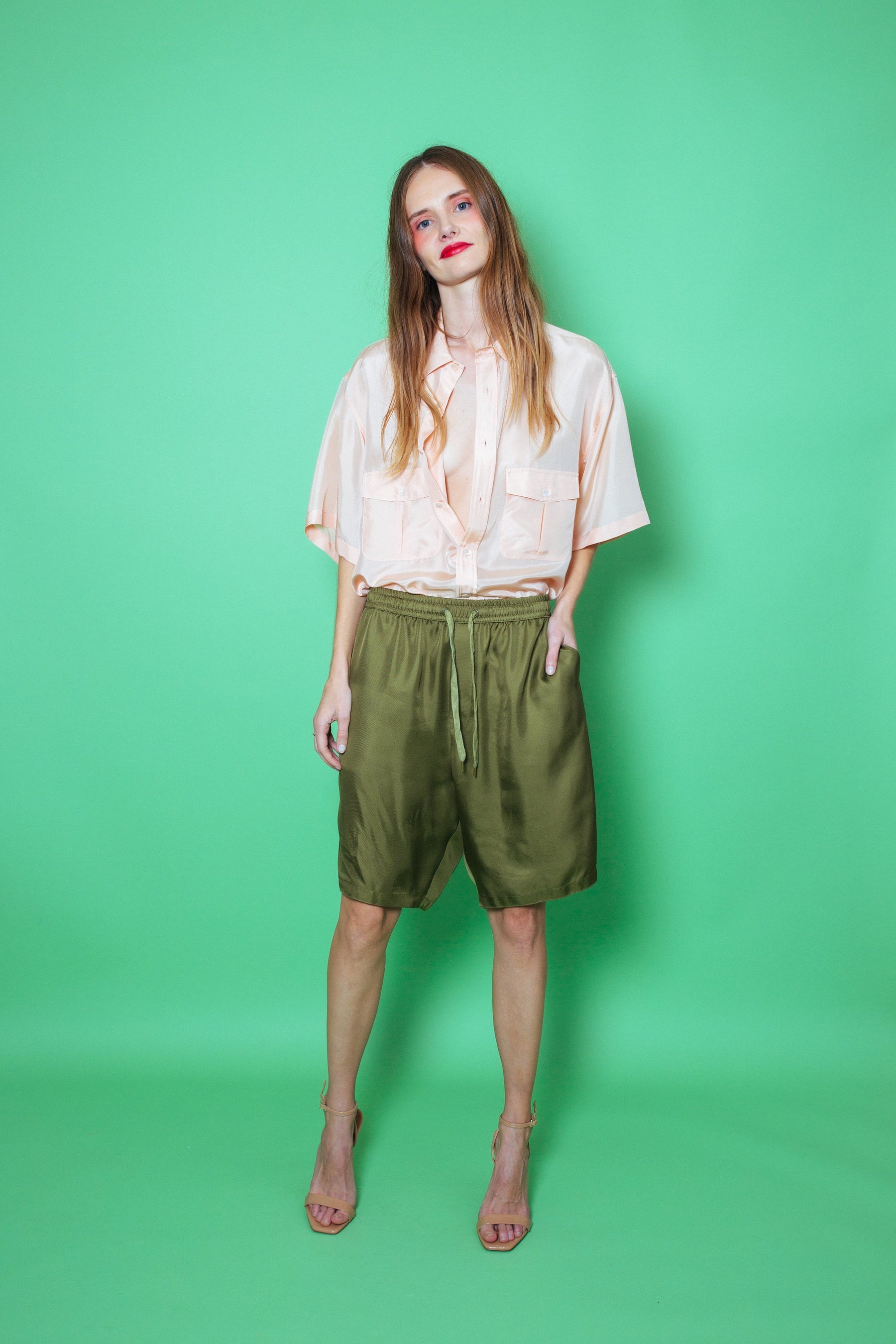 Basketball Silk Short Khaki 