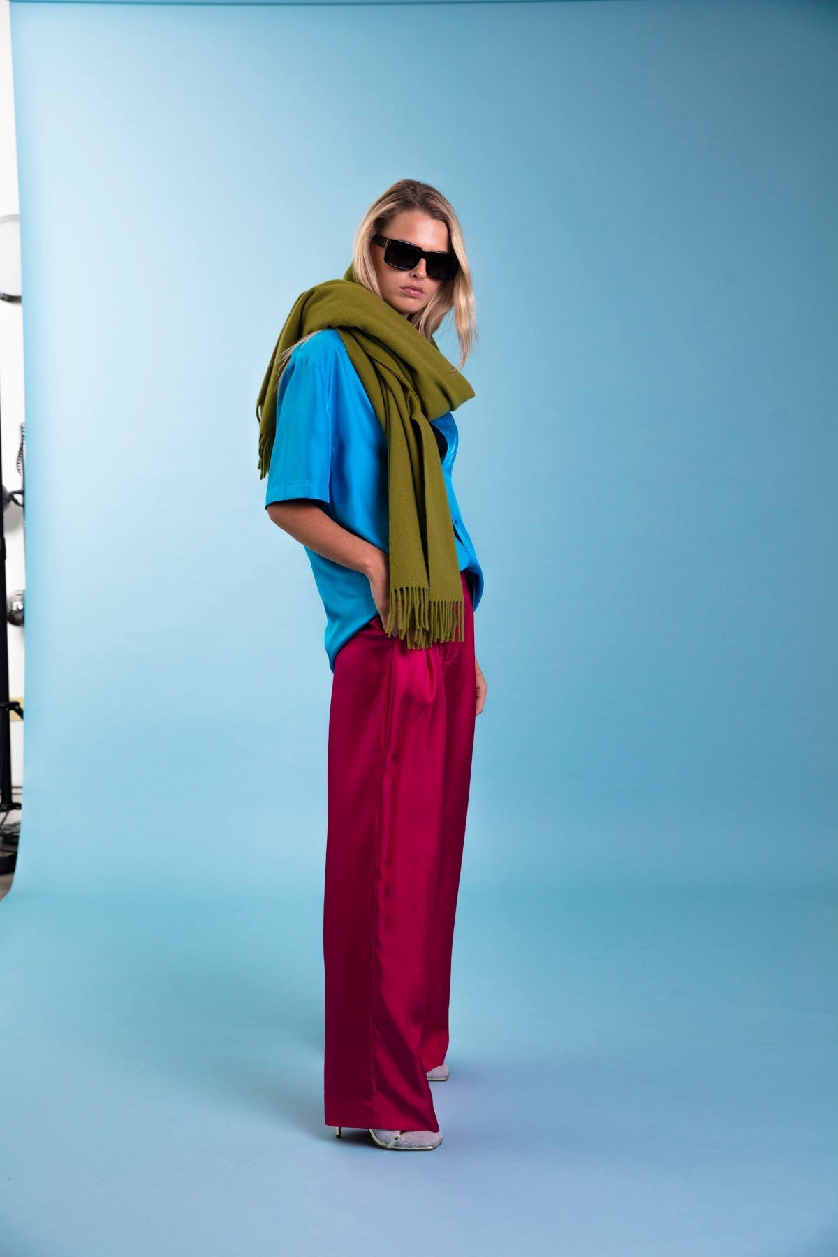 Salinas Silk Trouser Fuscia 