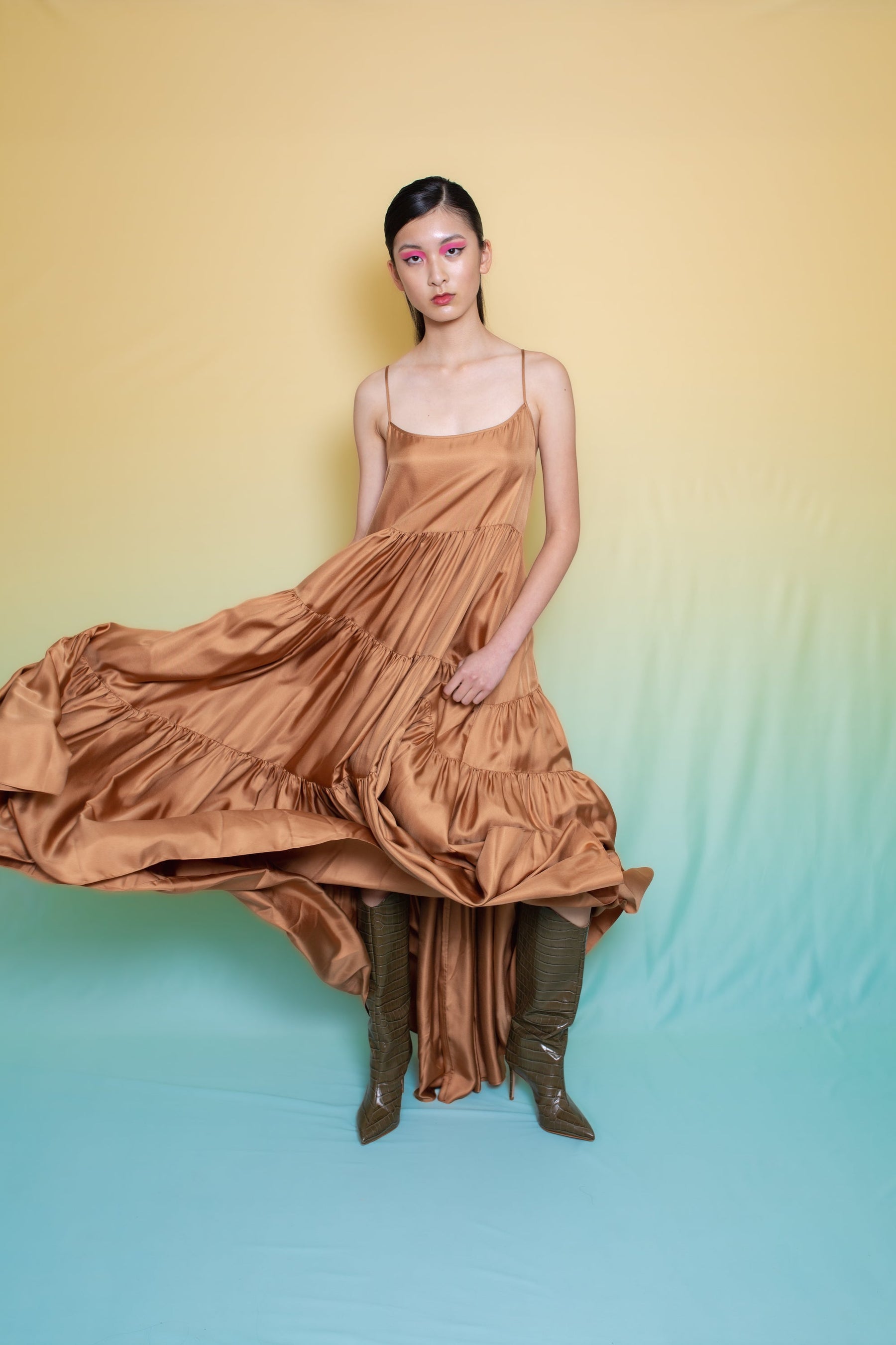 Malibu Silk Maxi Dress Toffee