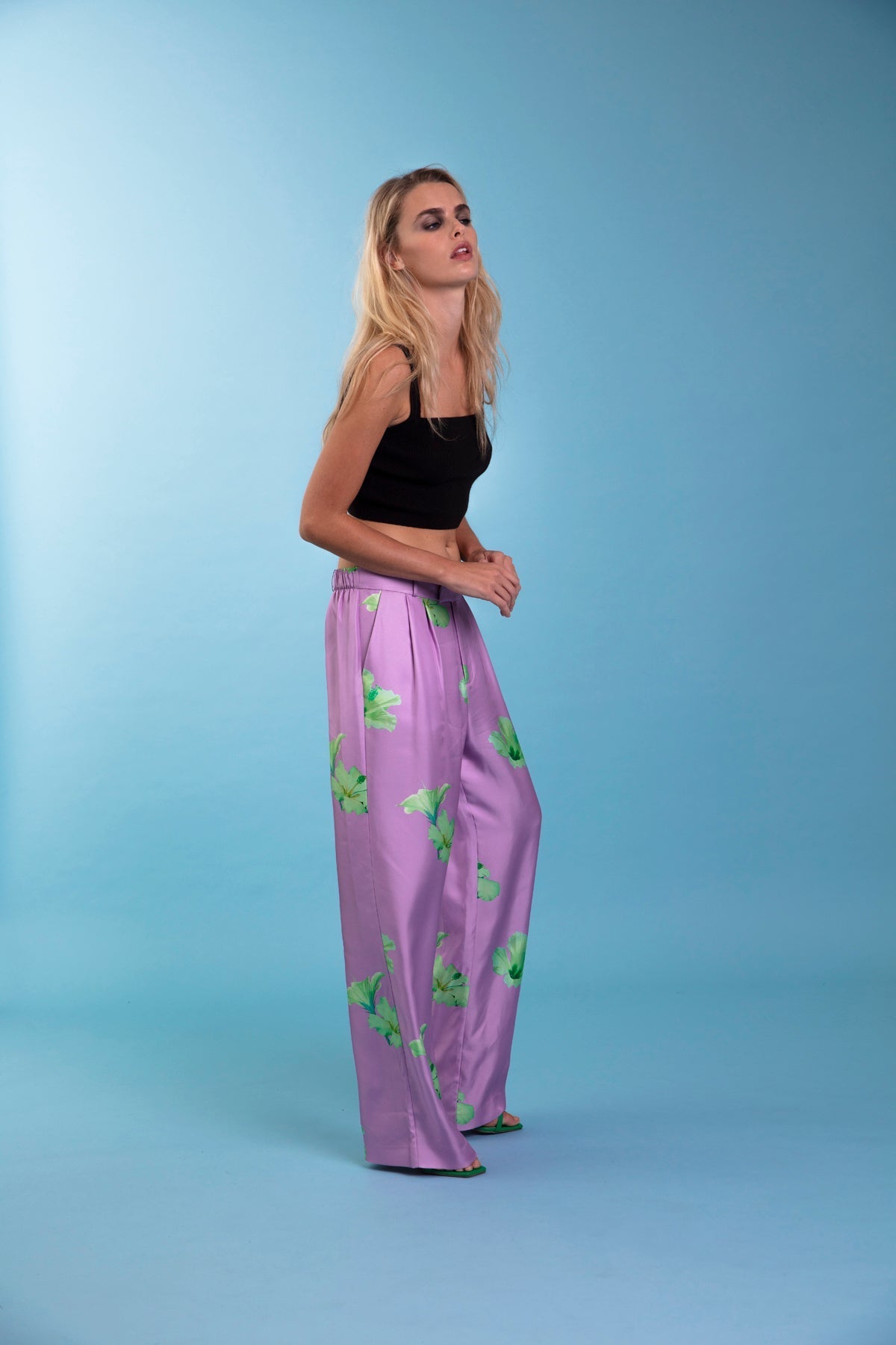Salinas Silk Trouser Lilac Hawaii 