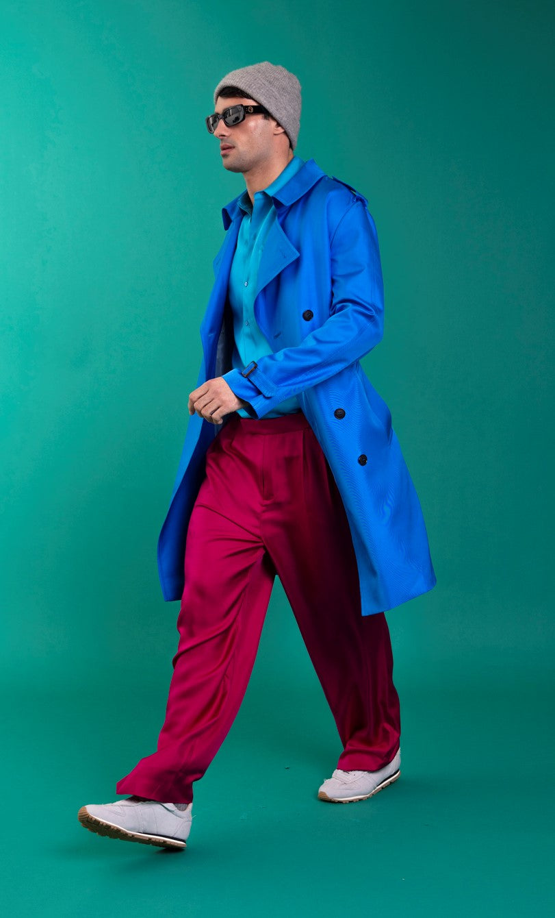 Boyfriend Silk Shirt Blue 