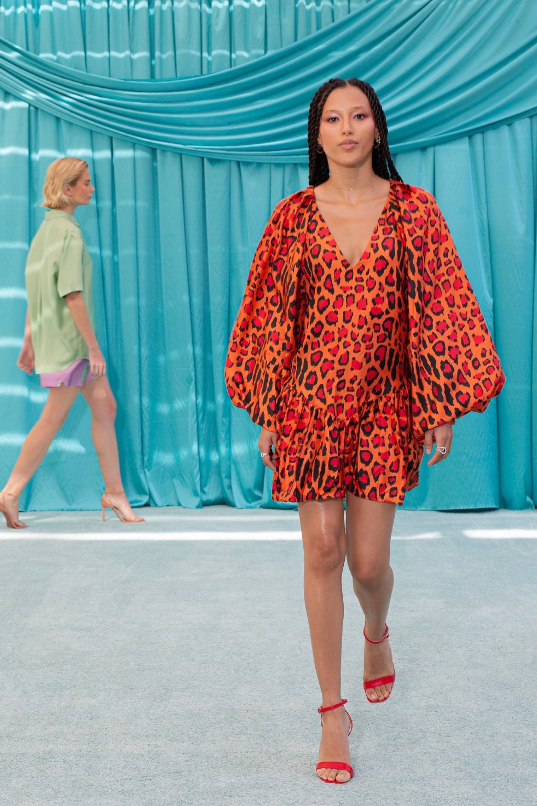 Feliz Silk Dress Red Jaguar