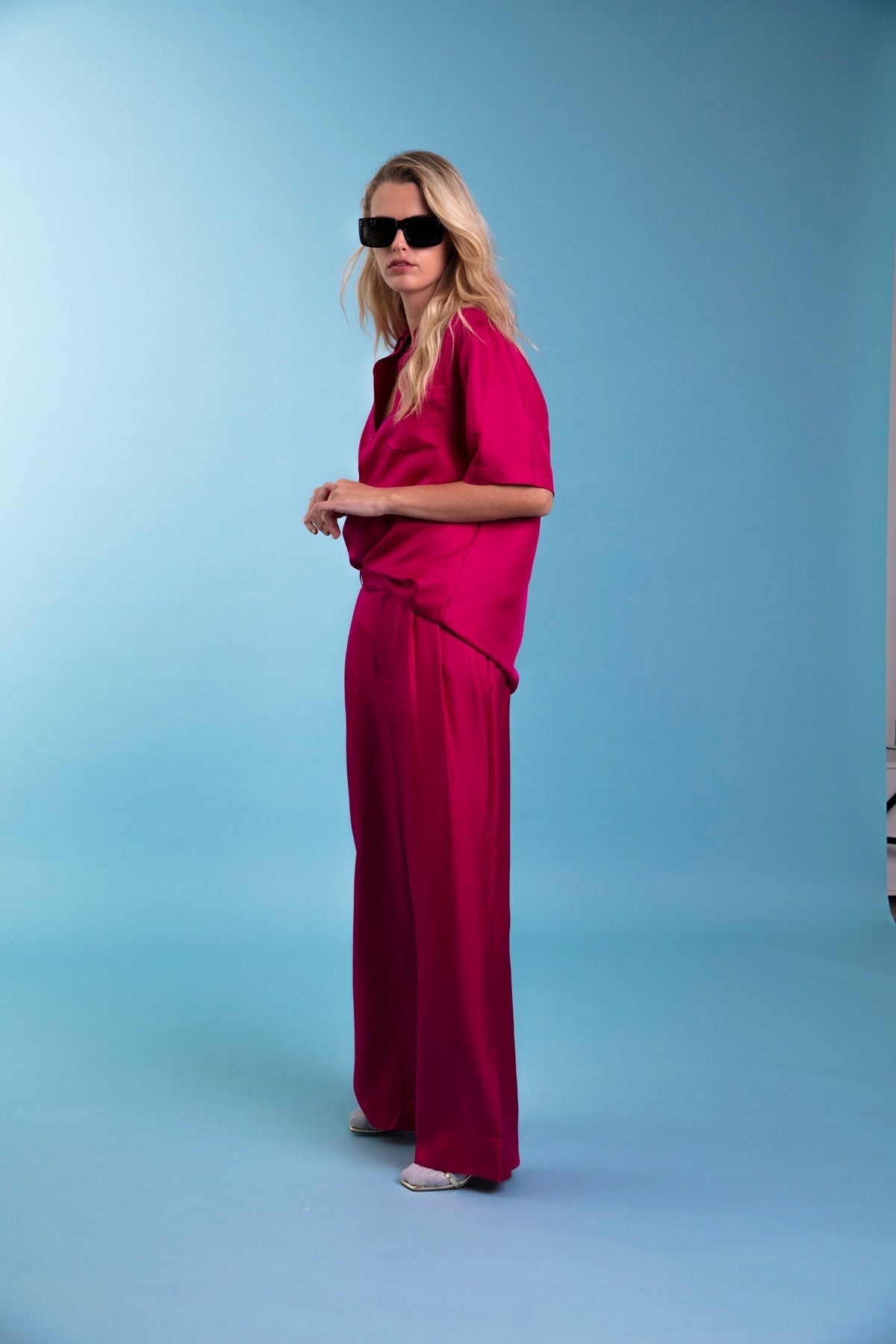Salinas Silk Trouser Fuscia 