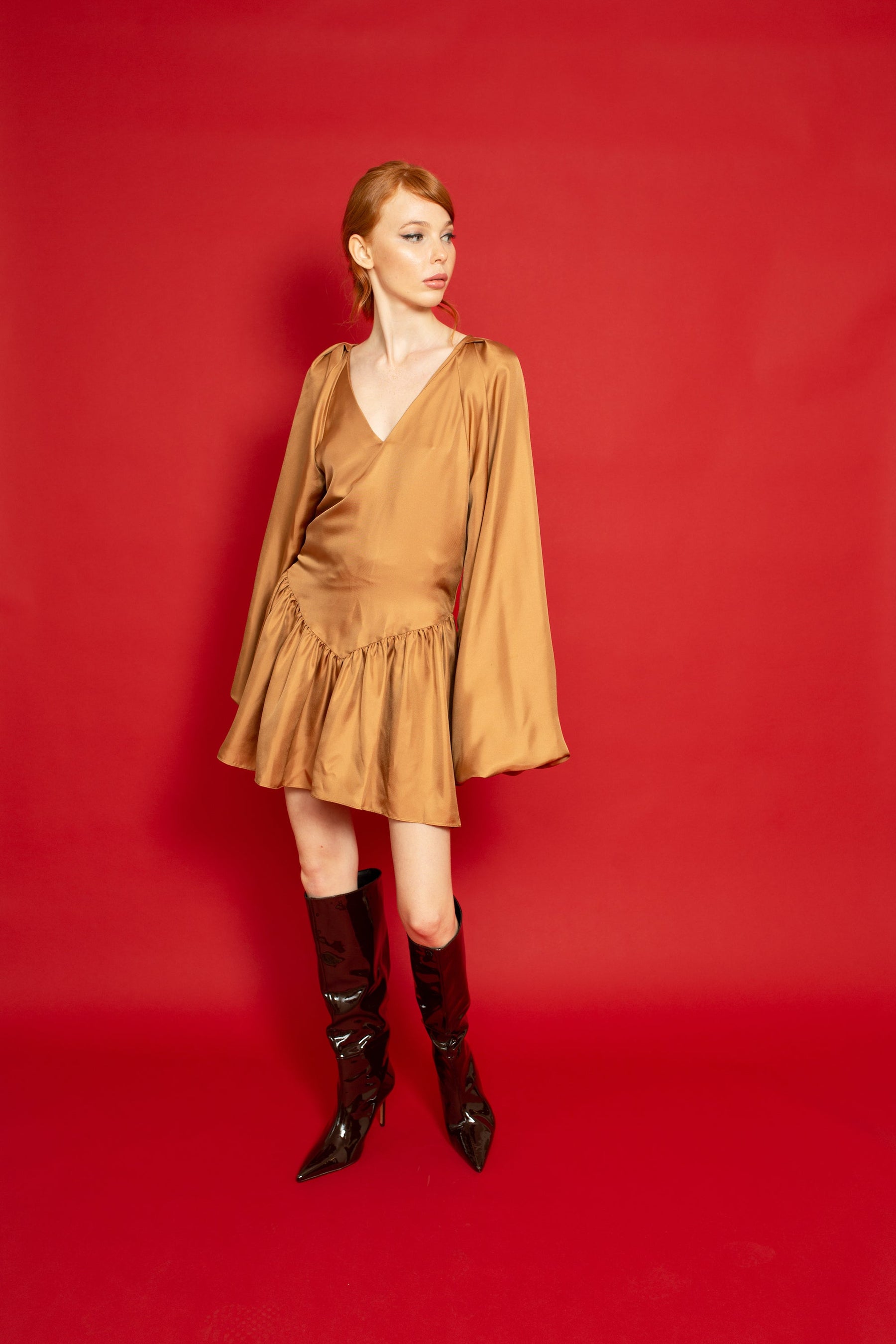 Feliz Silk Dress Toffee