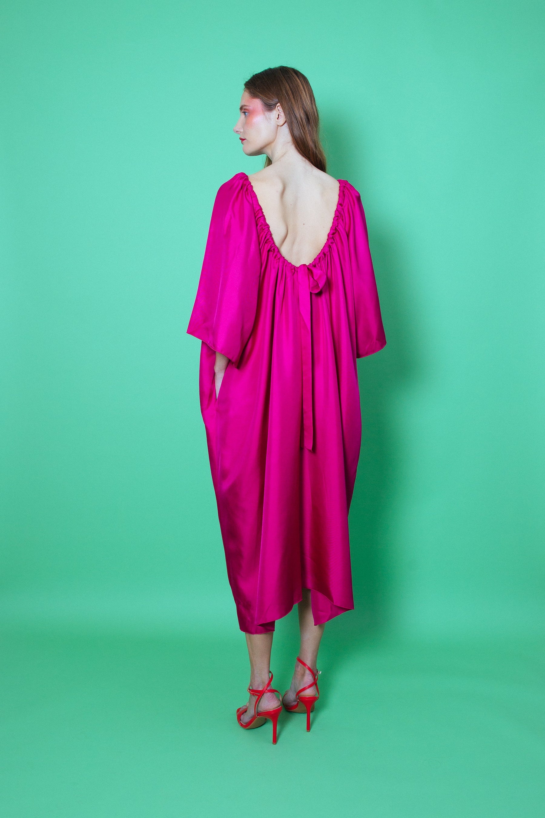 Laguna Silk Dress Fuscia