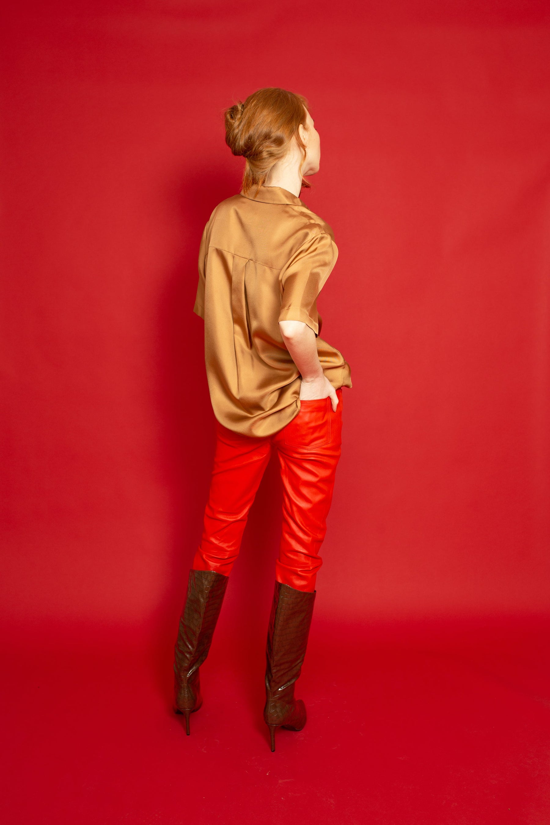 Boyfriend Silk Shirt Toffee 