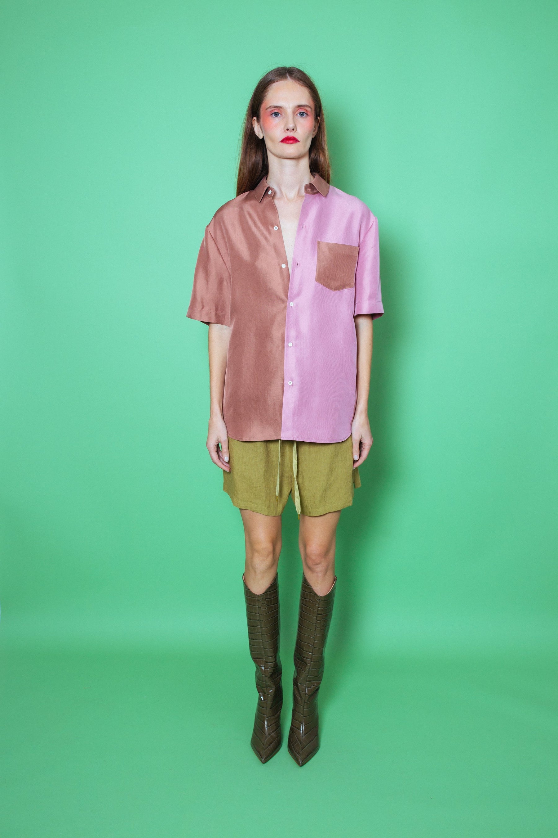 Paolo Linen Short Khaki 