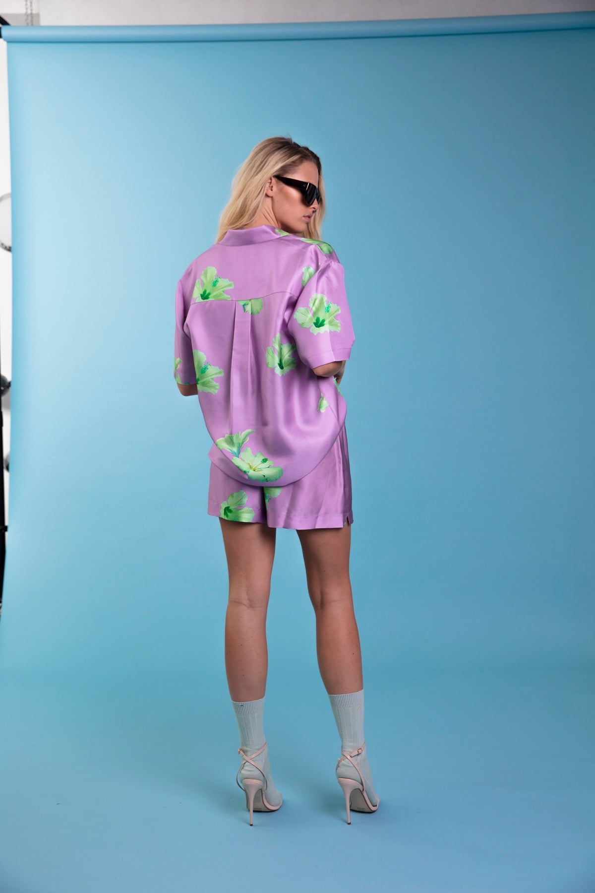 Boyfriend Silk Shirt Lilac Hawaii 