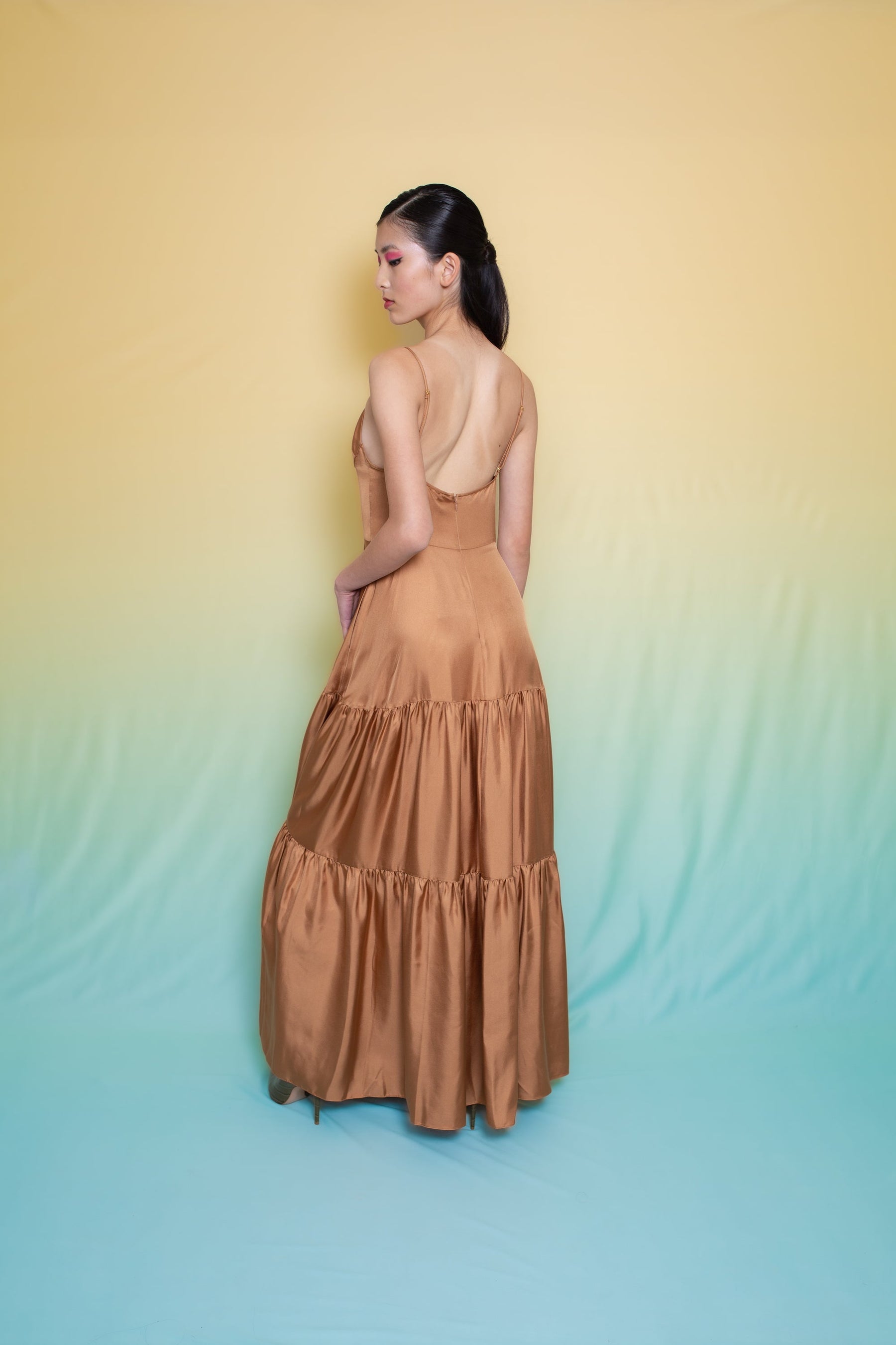 Del Rey Silk Maxi Dress Toffee