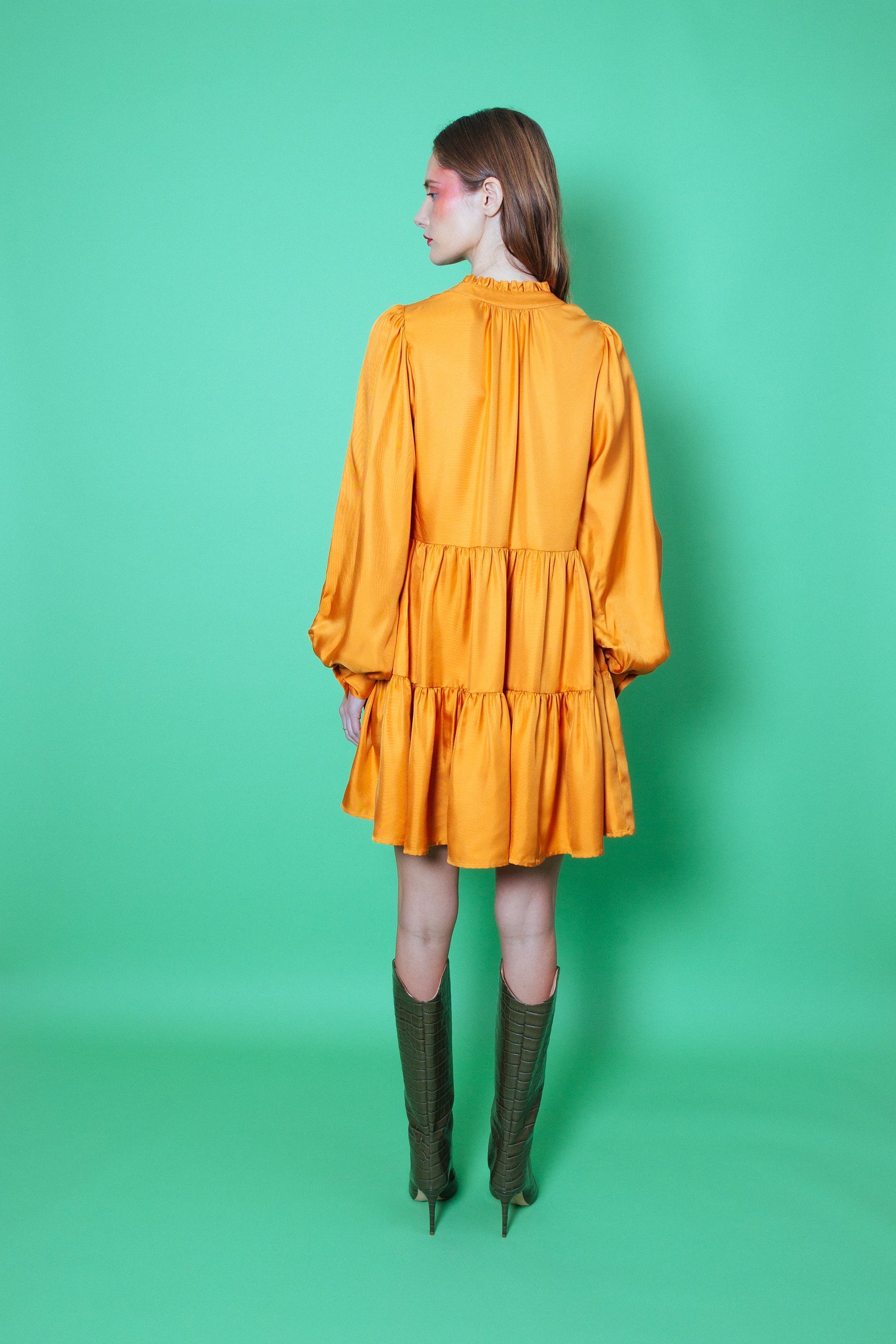 Melrose Silk Dress Marigold