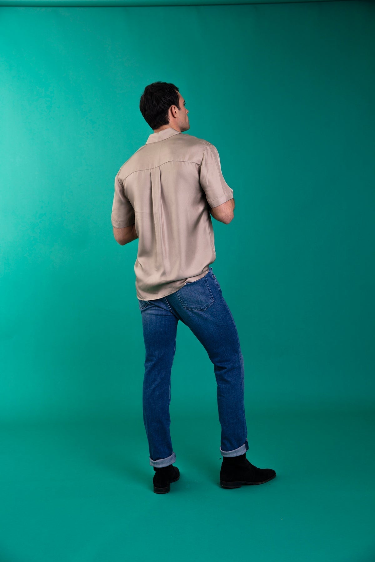 Boyfriend Silk Shirt Bone 