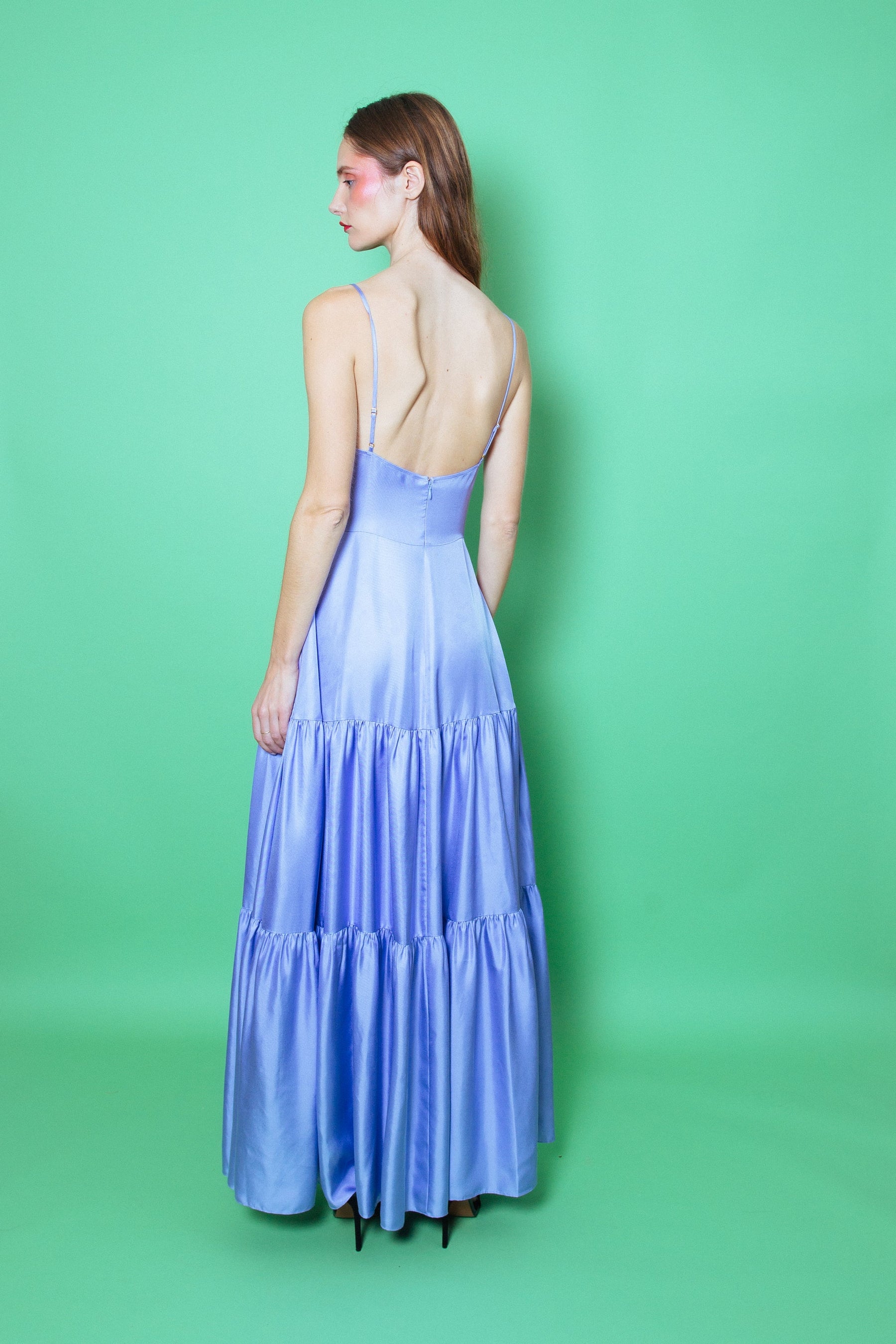 Del Rey Silk Maxi Dress Lilac