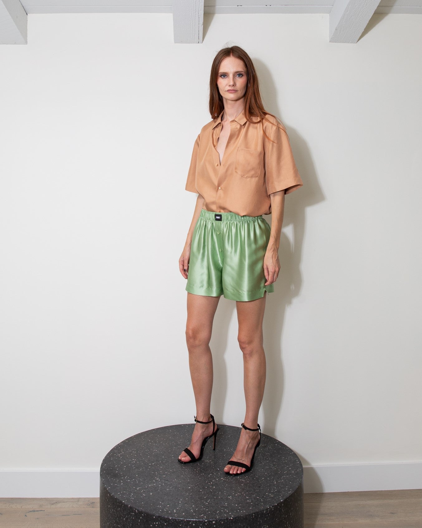 Le Weekend Silk Boxer Pistachio 