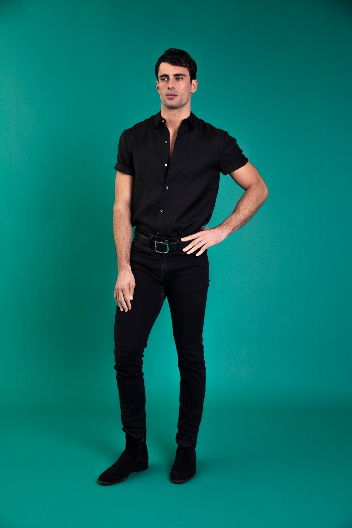 Boyfriend Silk Shirt Black 