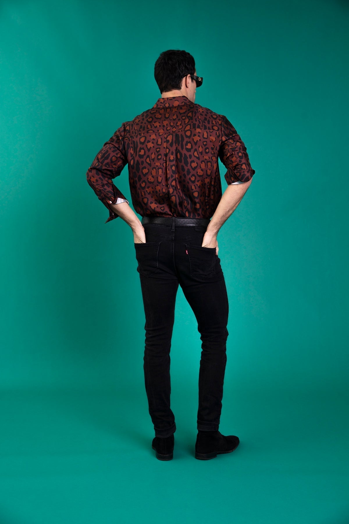 Ruben Long Sleeve Silk Shirt Chocolate Jaguar 