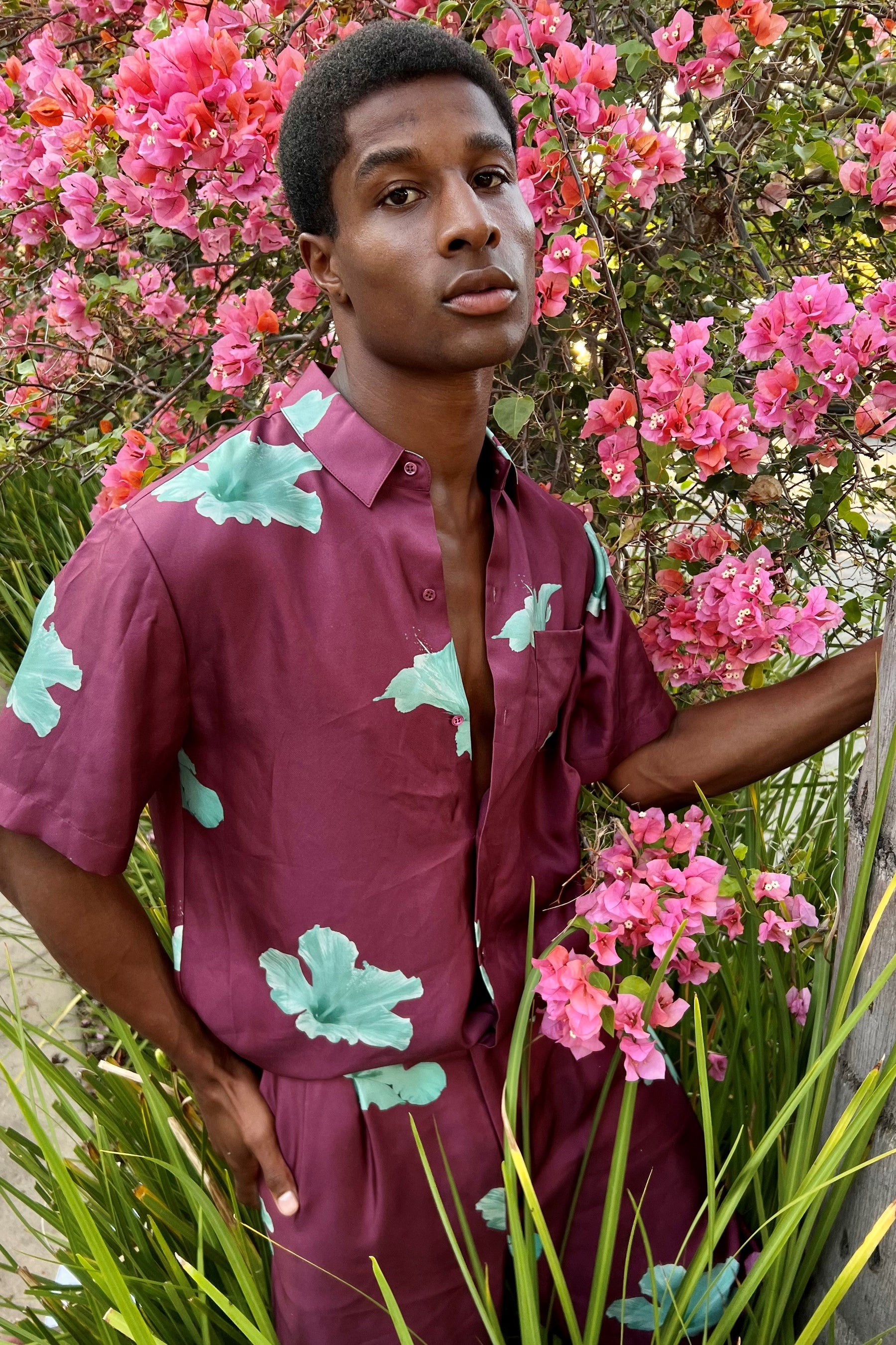 Salinas Silk Trouser Purple Hawaii 