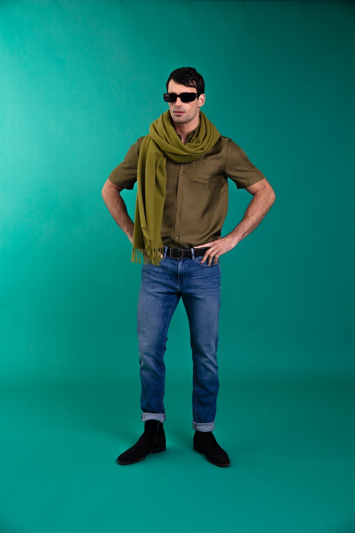 Boyfriend Silk Shirt Khaki 