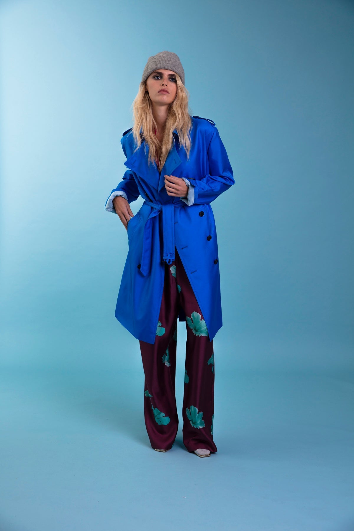 Salinas Silk Trouser Purple Hawaii 