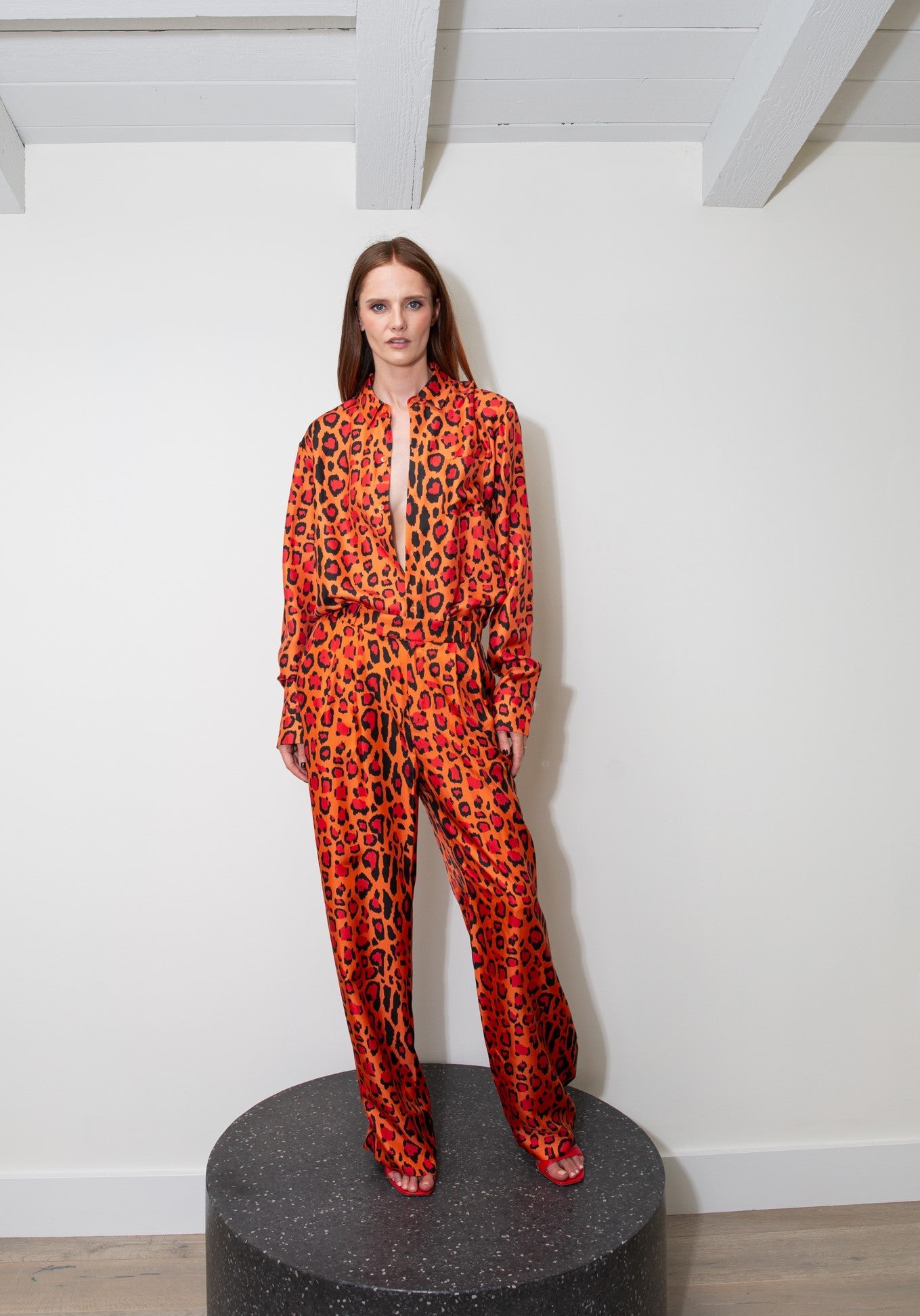 Salinas Silk Trouser Red Jaguar 