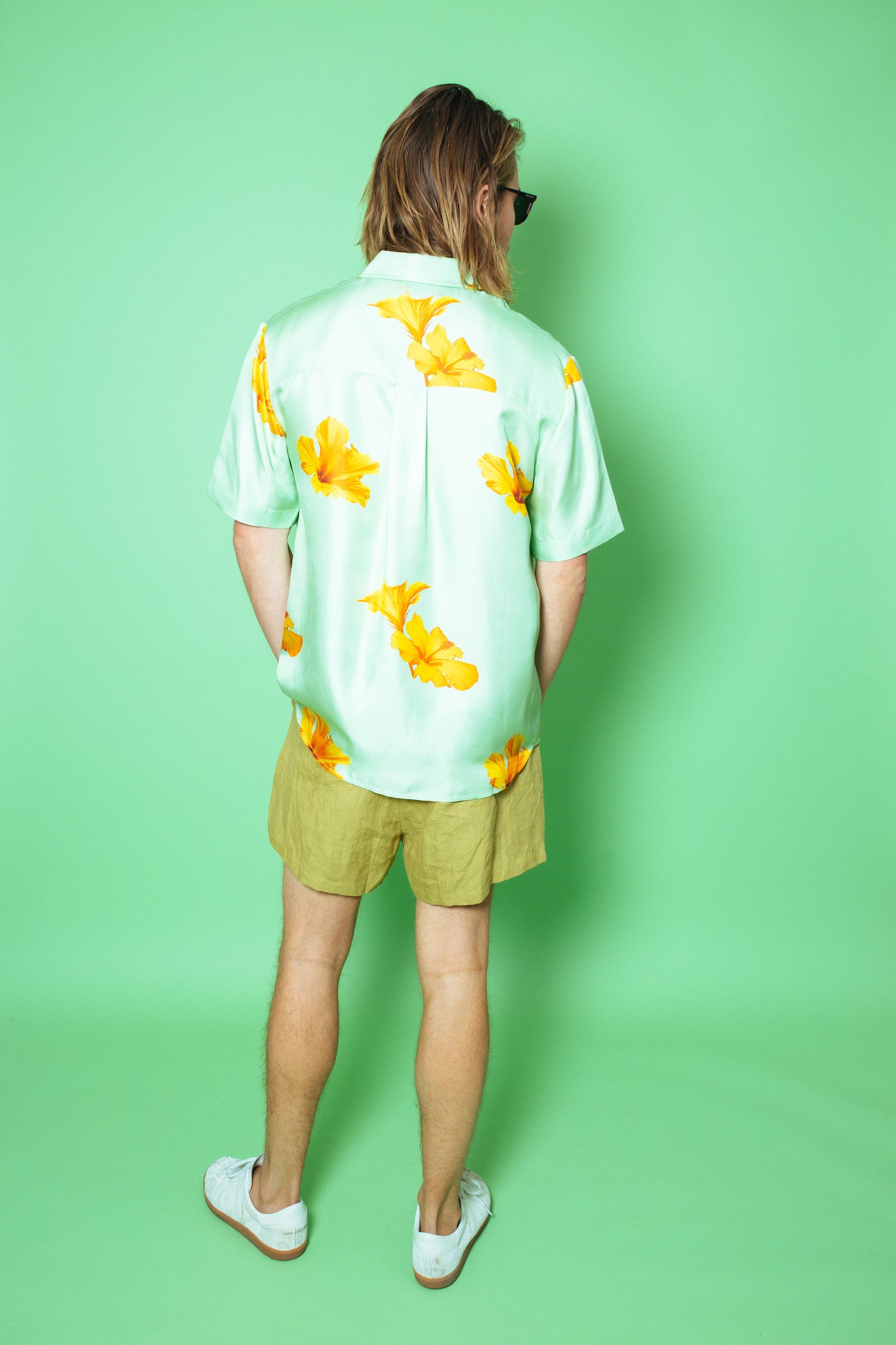 Boyfriend Silk Shirt Pistachio Hawaii 