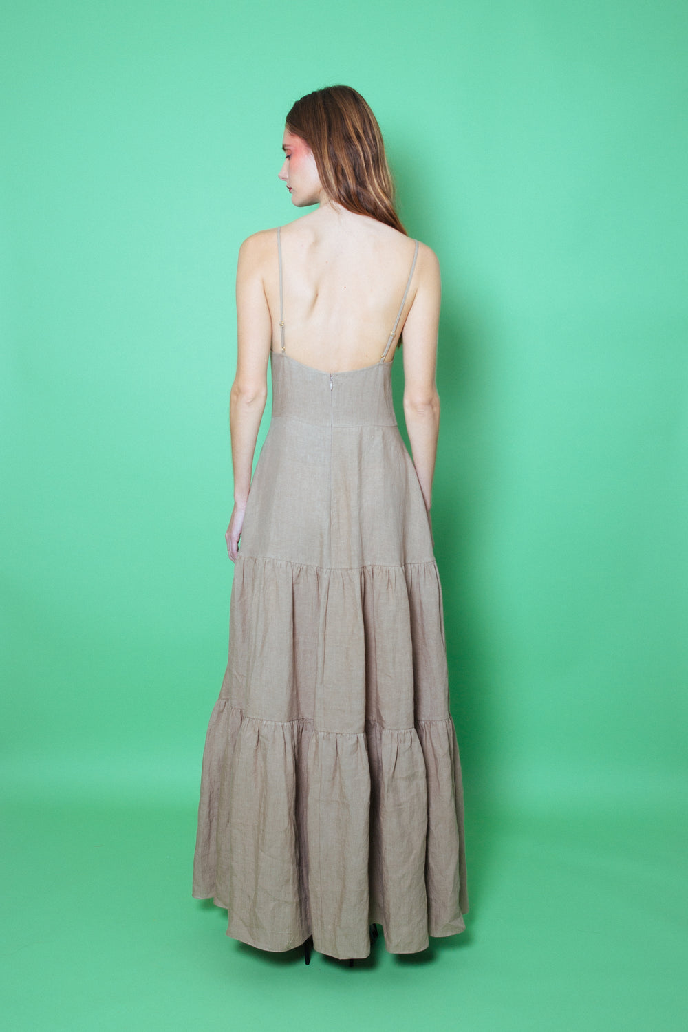 Del Rey Linen Maxi Dress Natural
