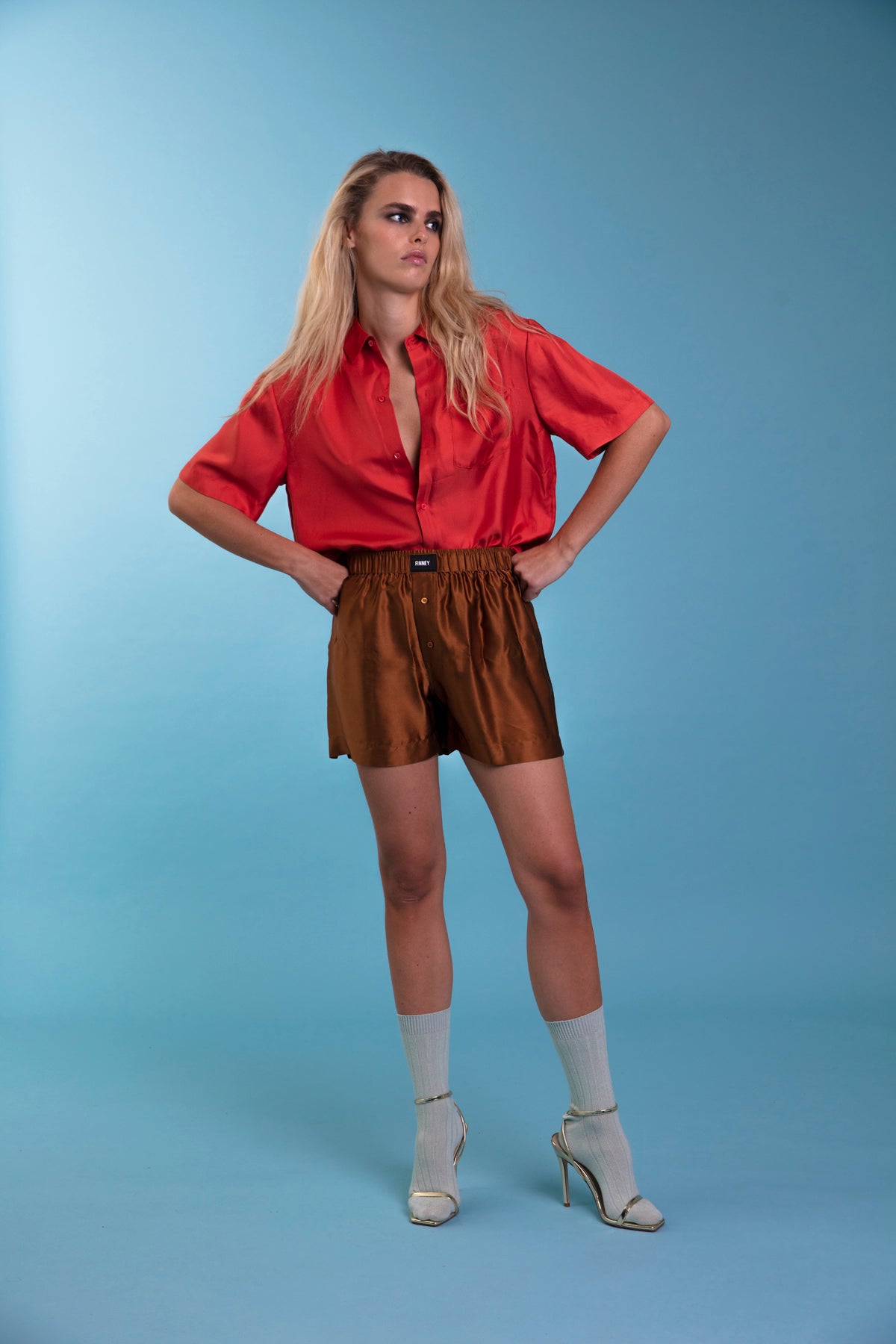 Le Weekend Silk Boxer Caramel 