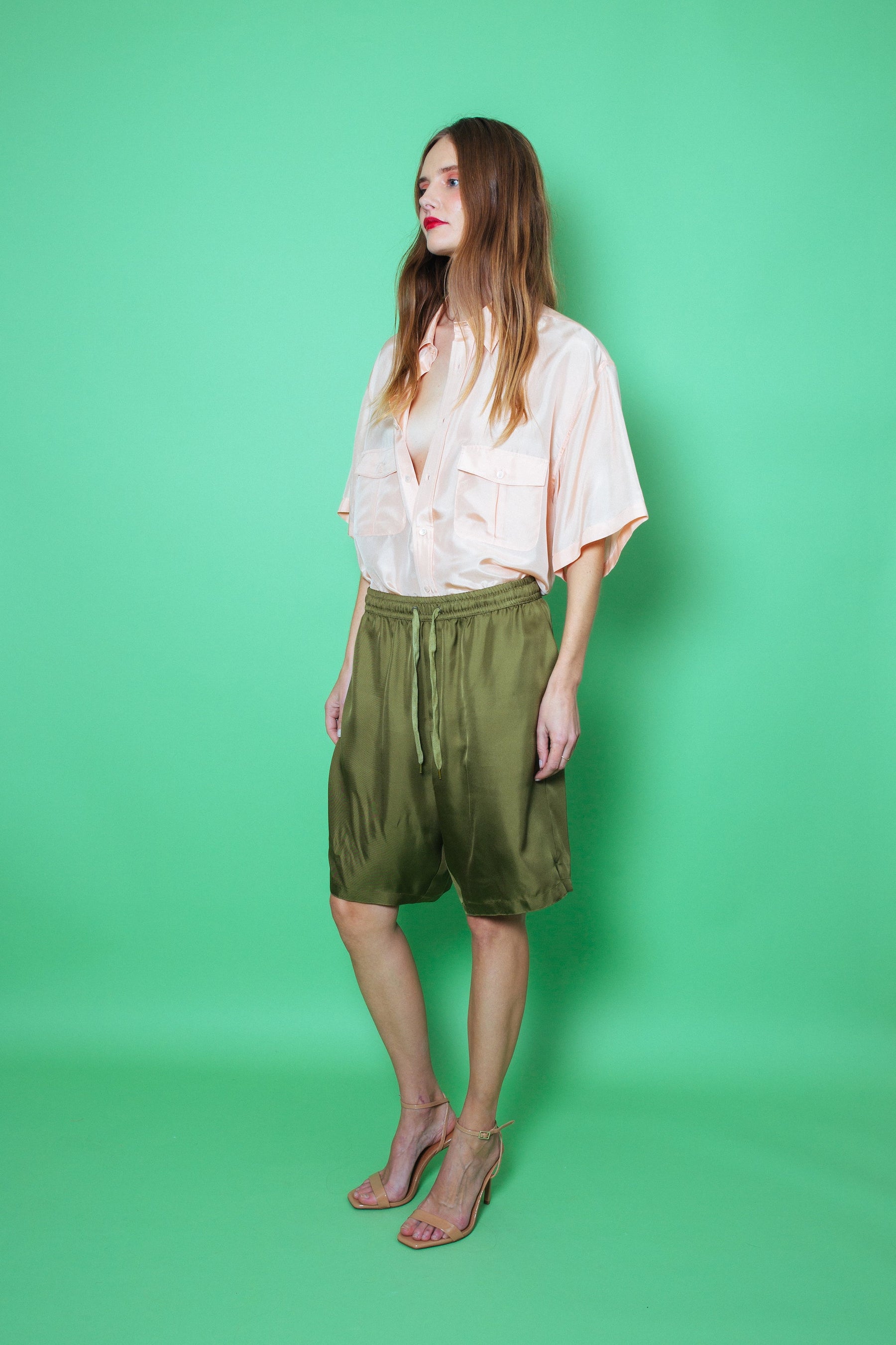 Basketball Silk Short Khaki 