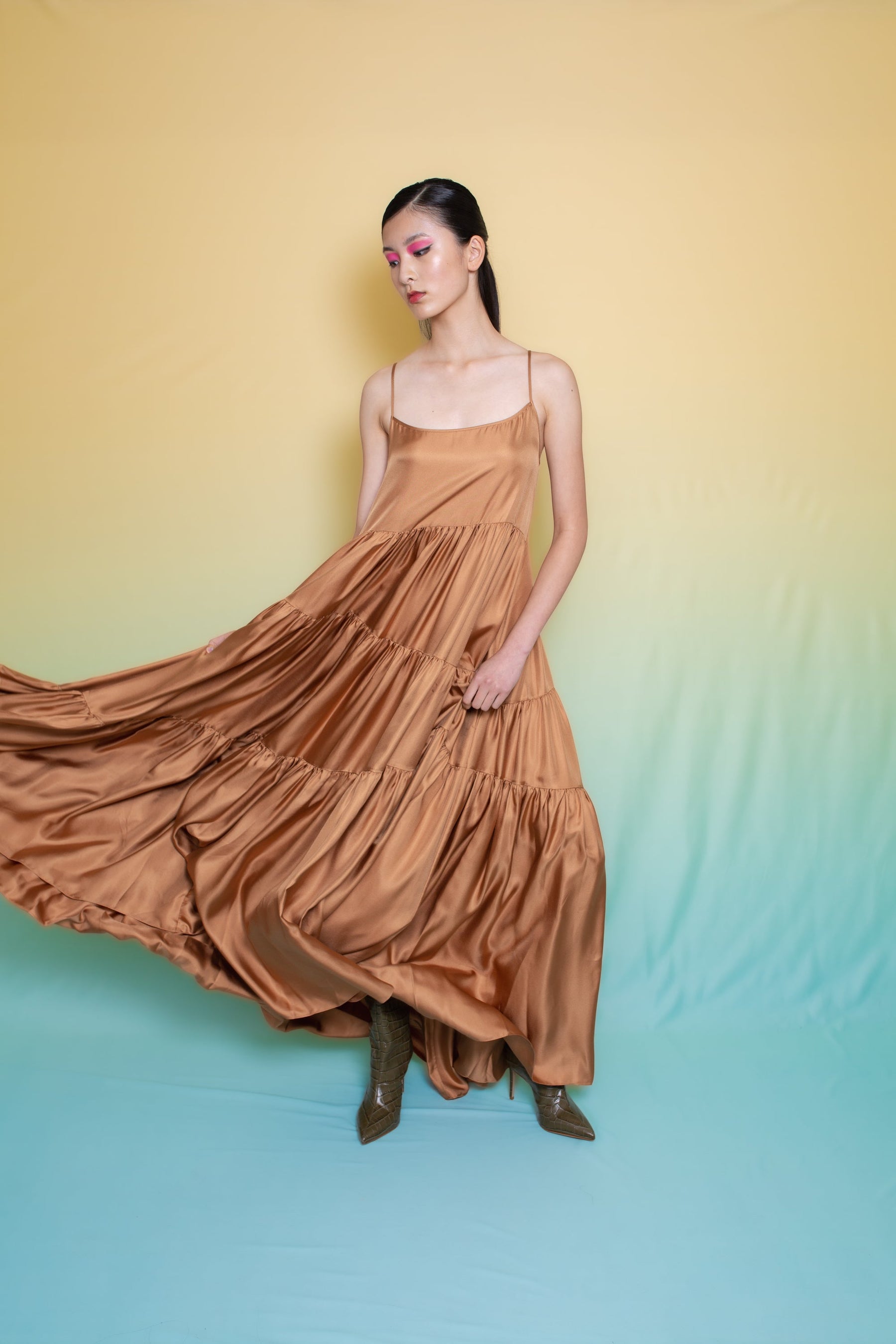 Malibu Silk Maxi Dress Toffee