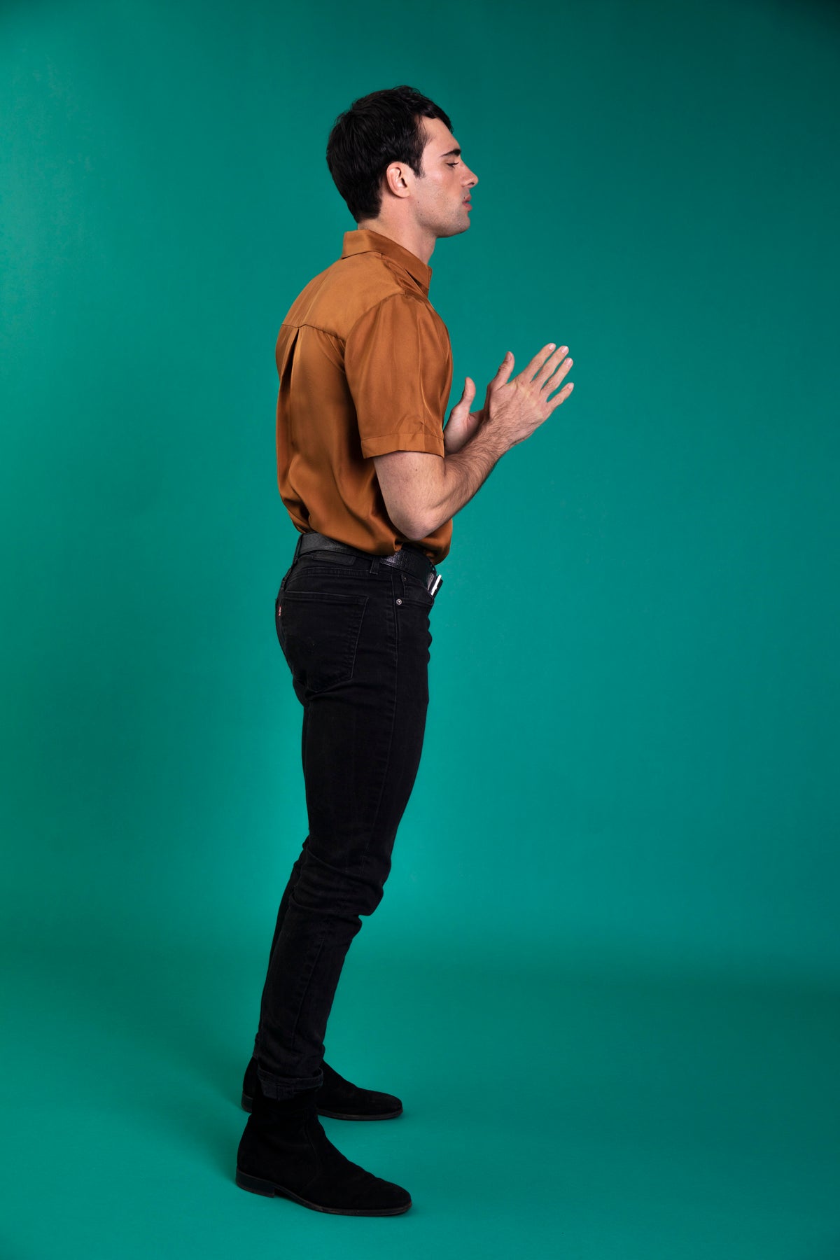 Boyfriend Silk Shirt Caramel 